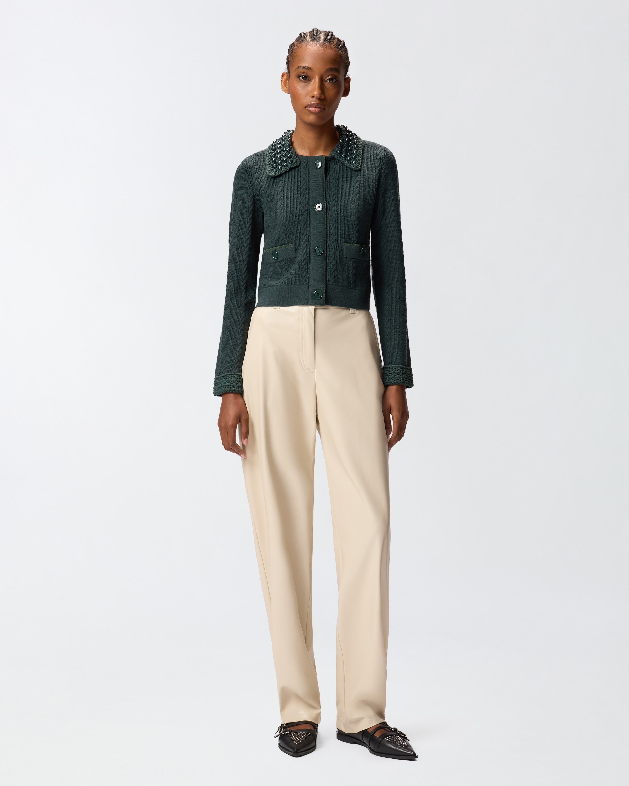 Short knitted jacket PINKO Green