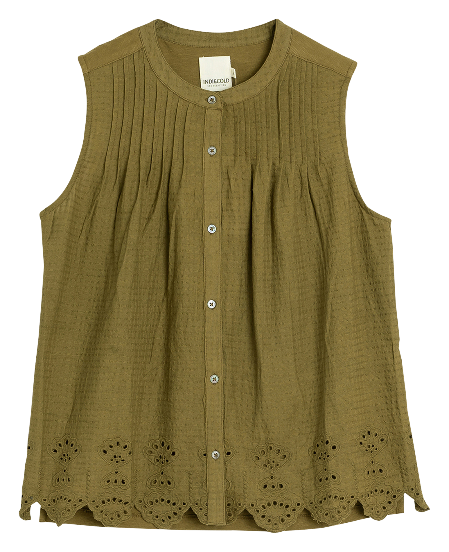 Oversized Mao collar shirt INDI & COLD Khaki