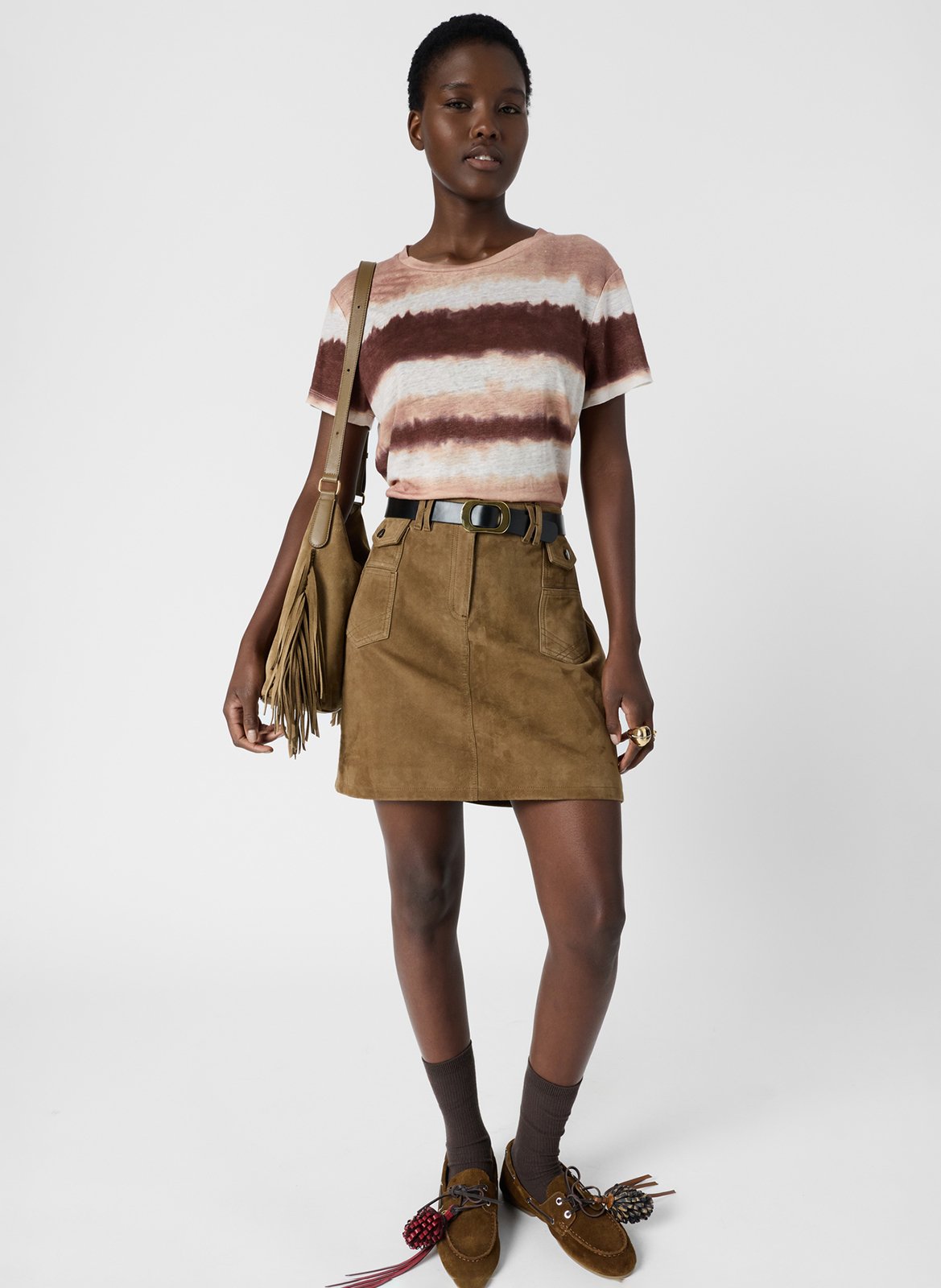 Leinen-T-Shirt GERARD DAREL Braun