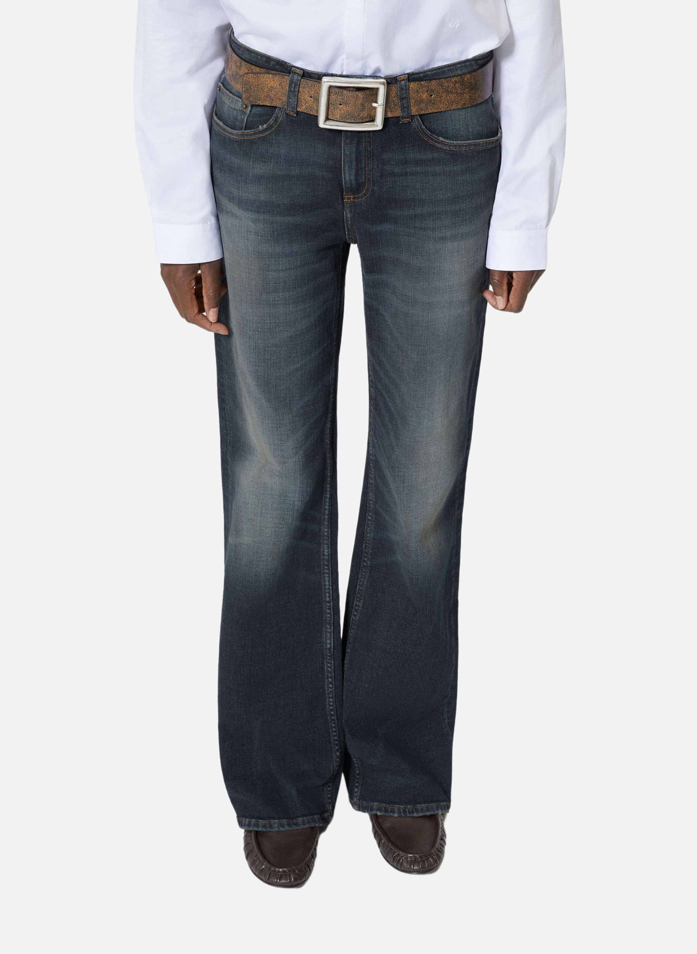 Bootcut jeans with abrasions THE KOOPLES Blue