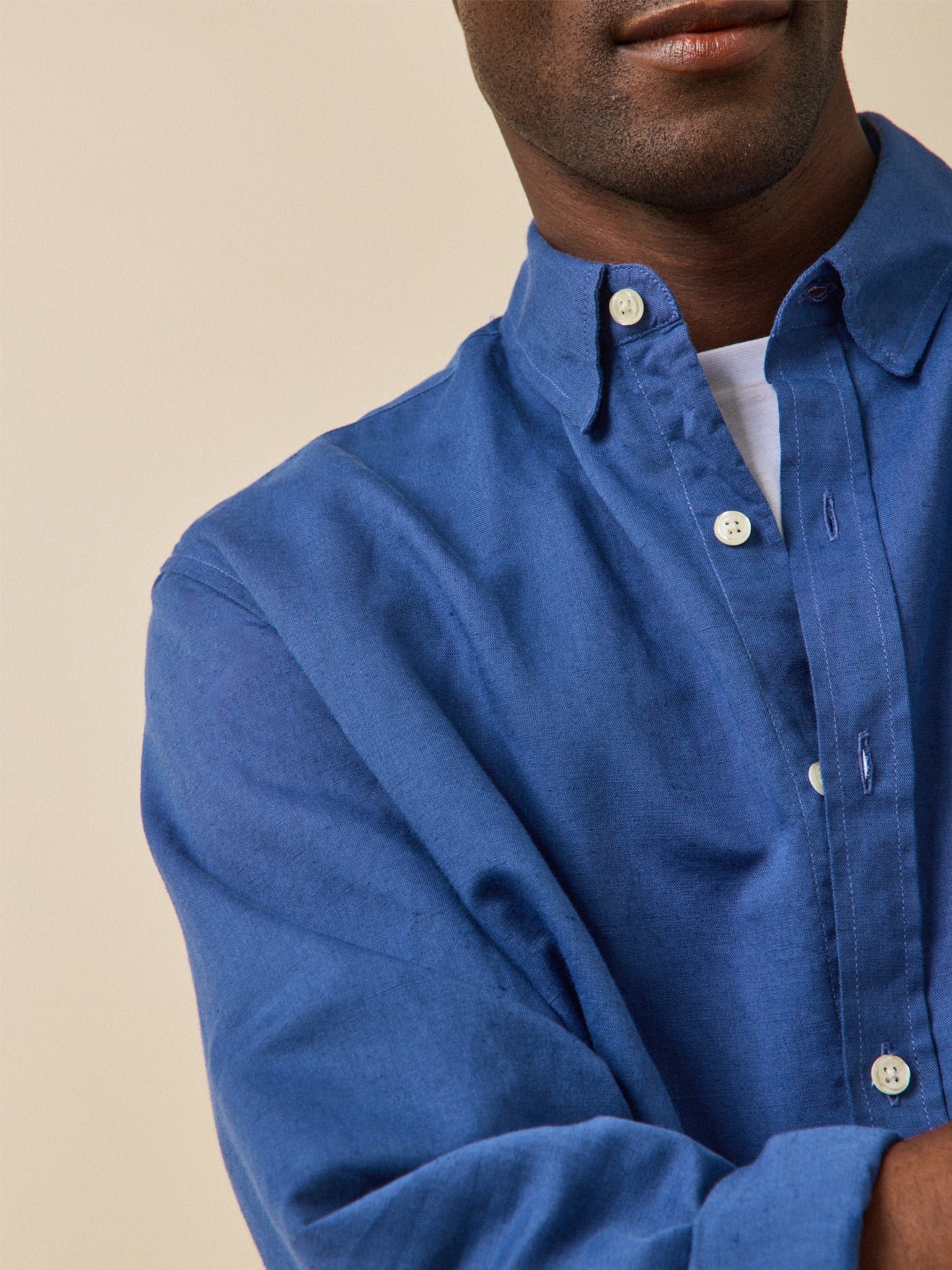 Contemporary cut linen shirt CYRILLUS Blue