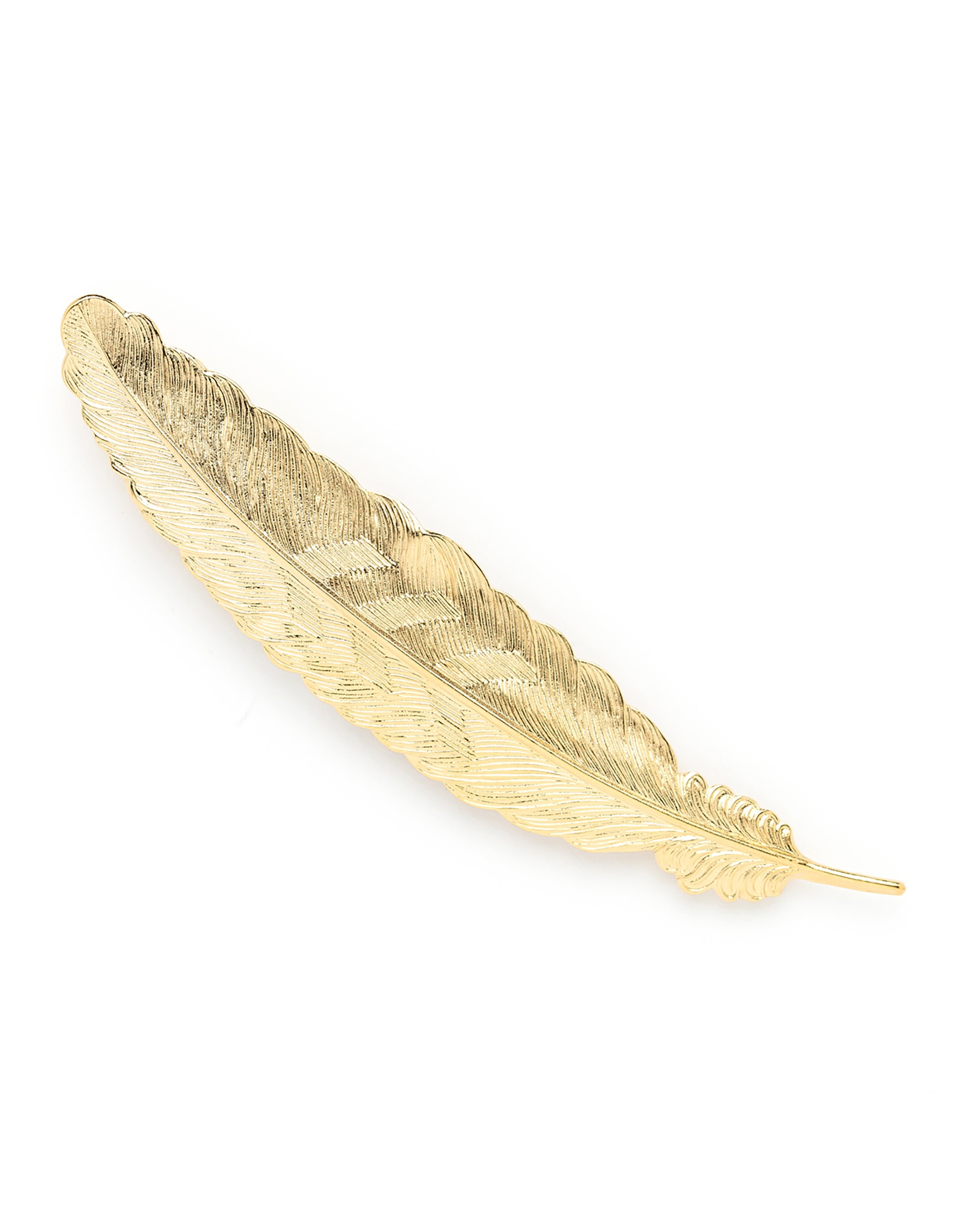 Gold-plated feather brooch MONSIEUR SIMONE