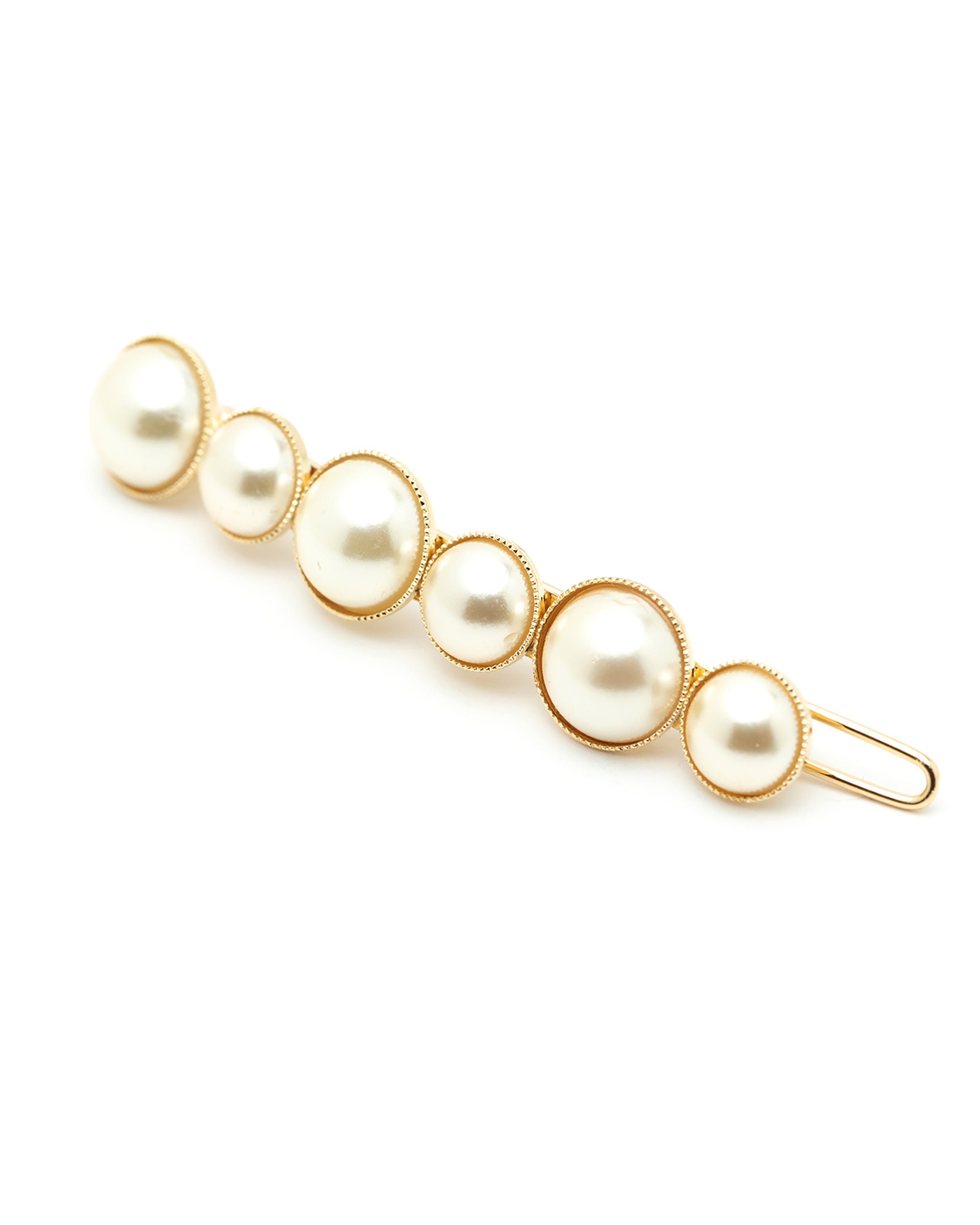 Mini gold-plated pearl hair clip MONSIEUR SIMONE