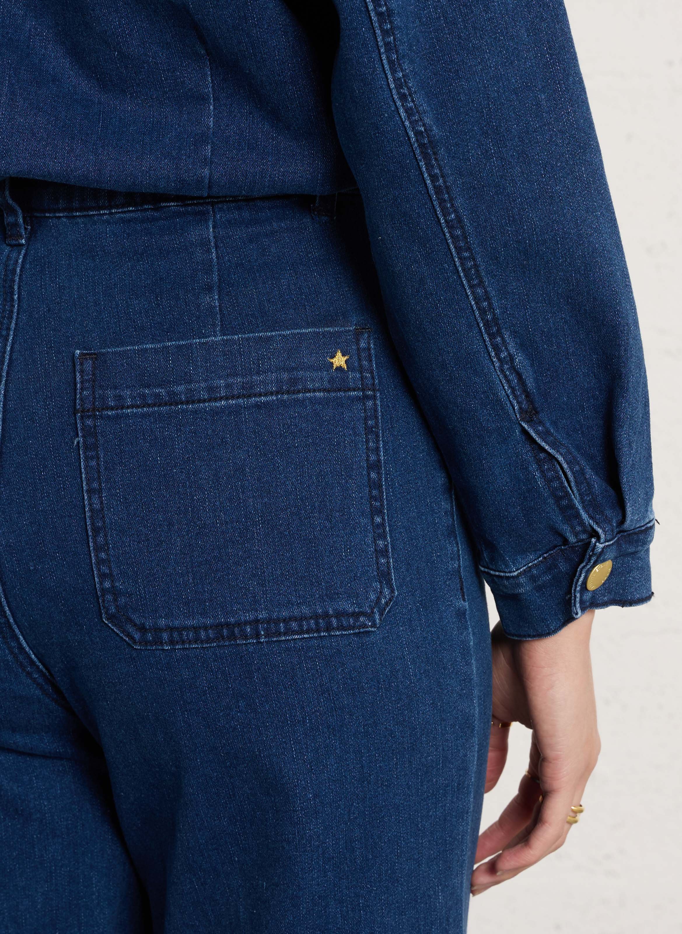 Combinaison en coton mélangé LA PETITE ETOILE Jean brut