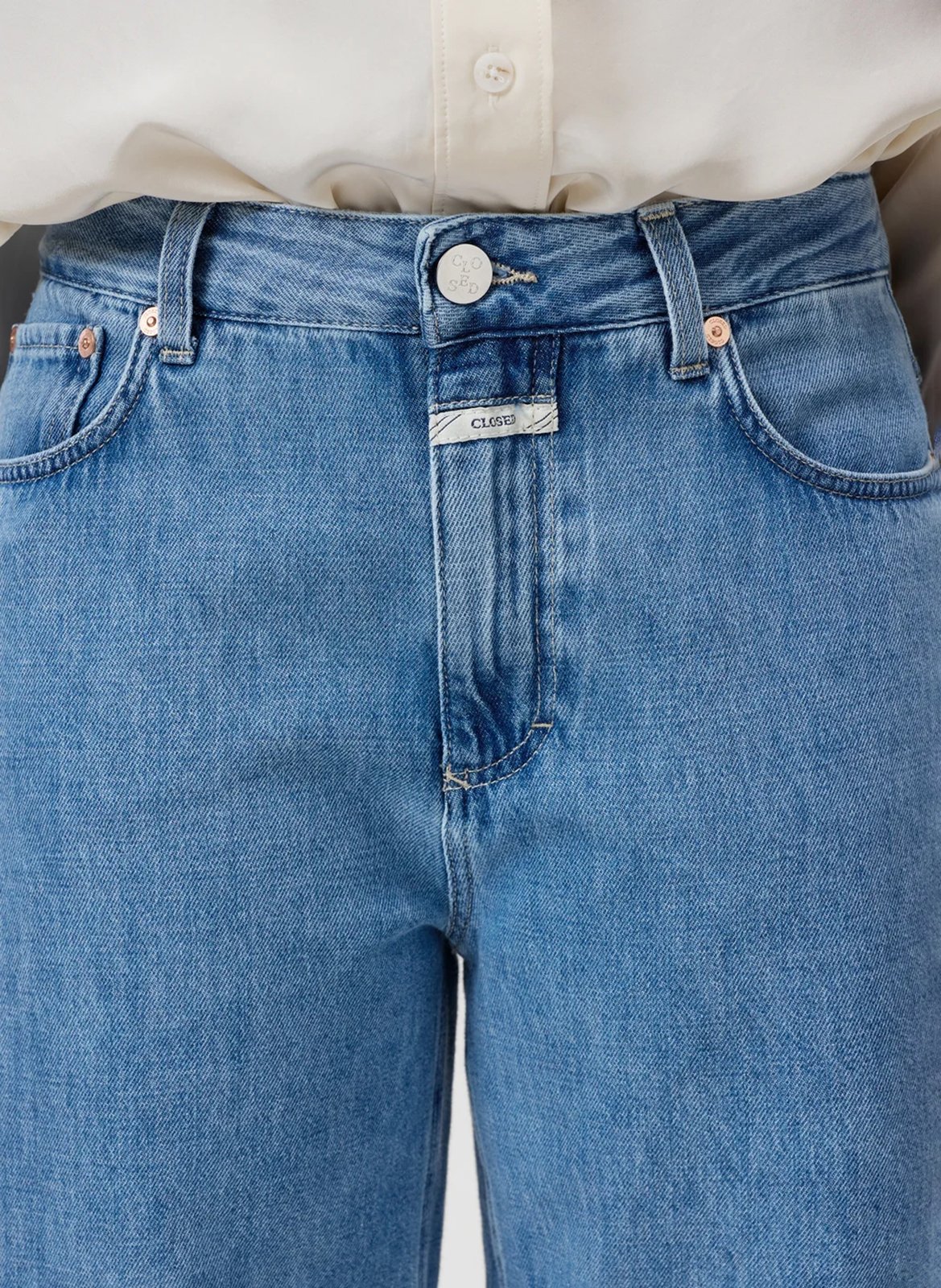 Jean ballon en coton bio CLOSED Bleu