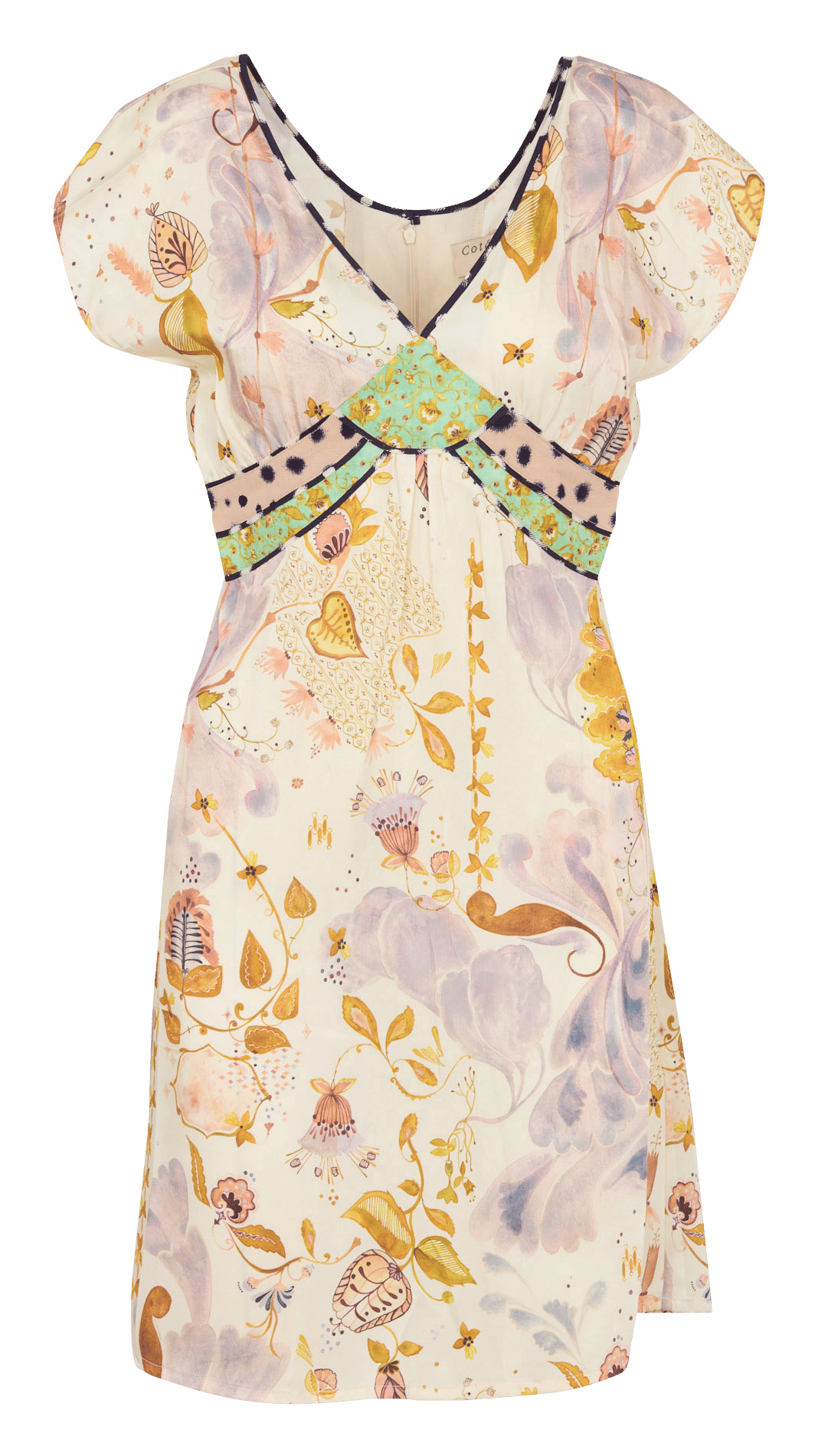 Robe courte cintrée col V COTELAC Blanc