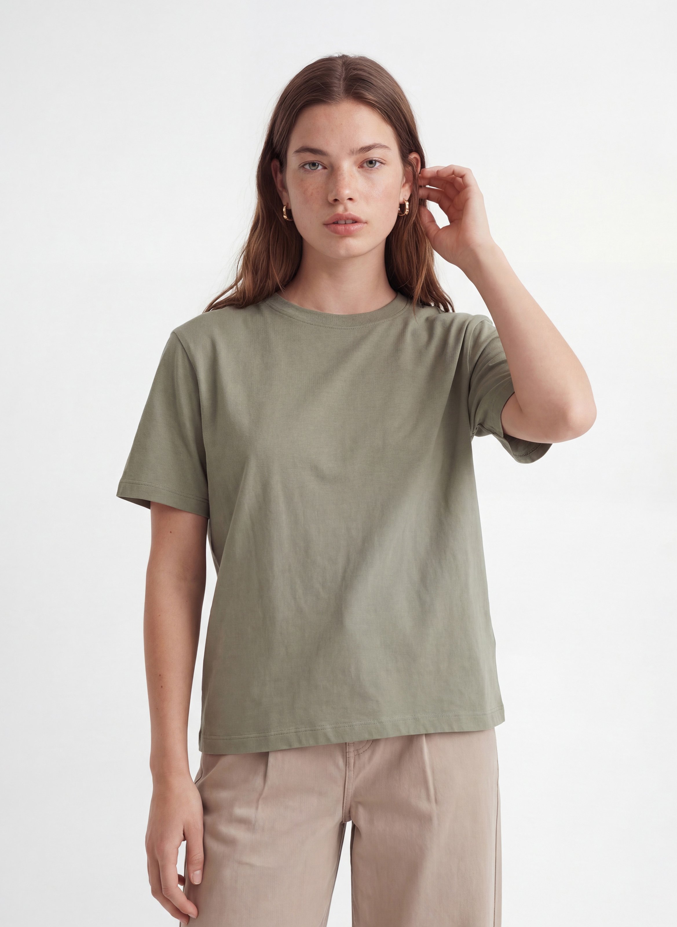 Tee-shirt droit uni à dos boutonné KOOKAI Vert