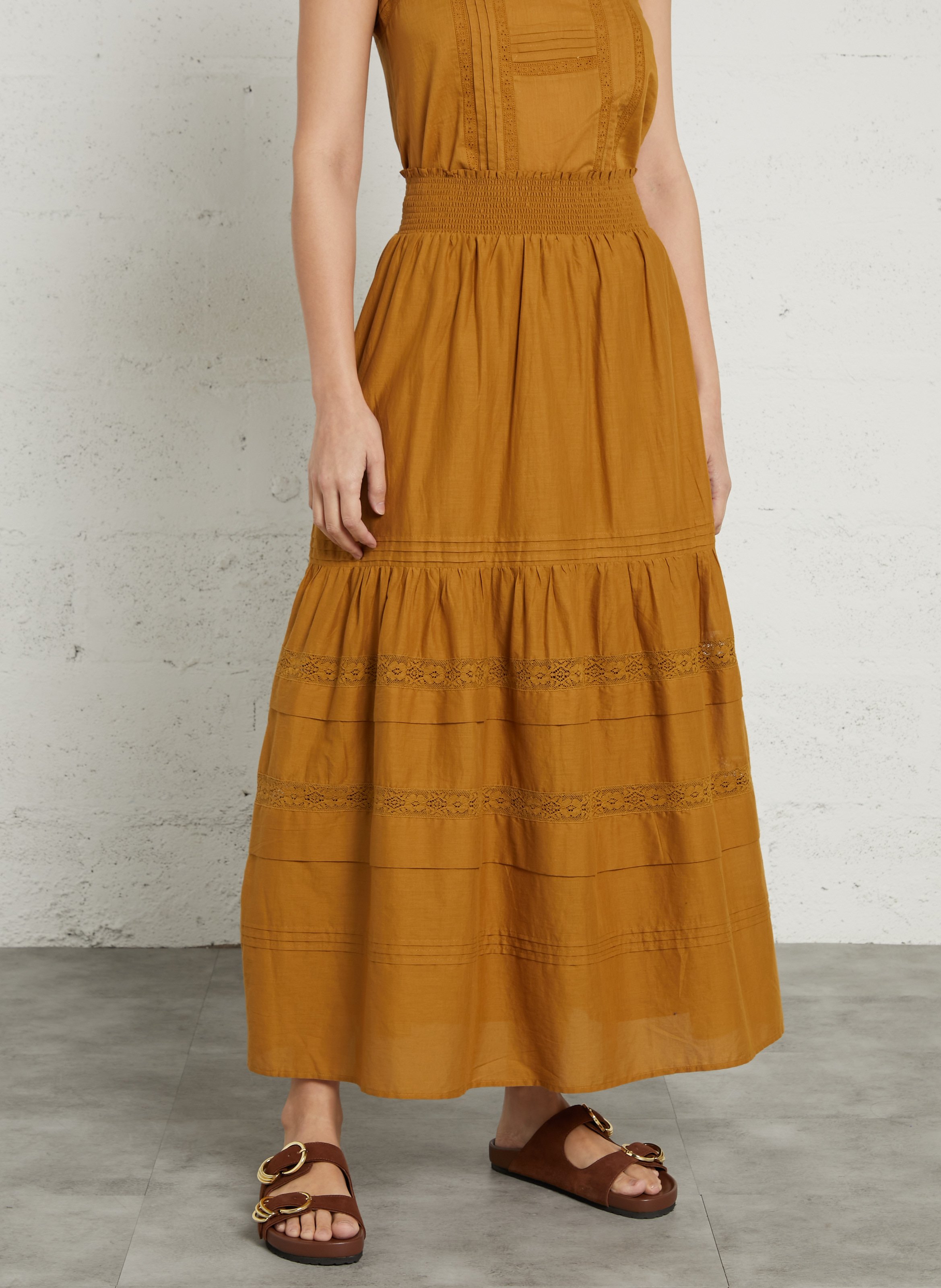 Jupe longue en coton DES PETITS HAUTS