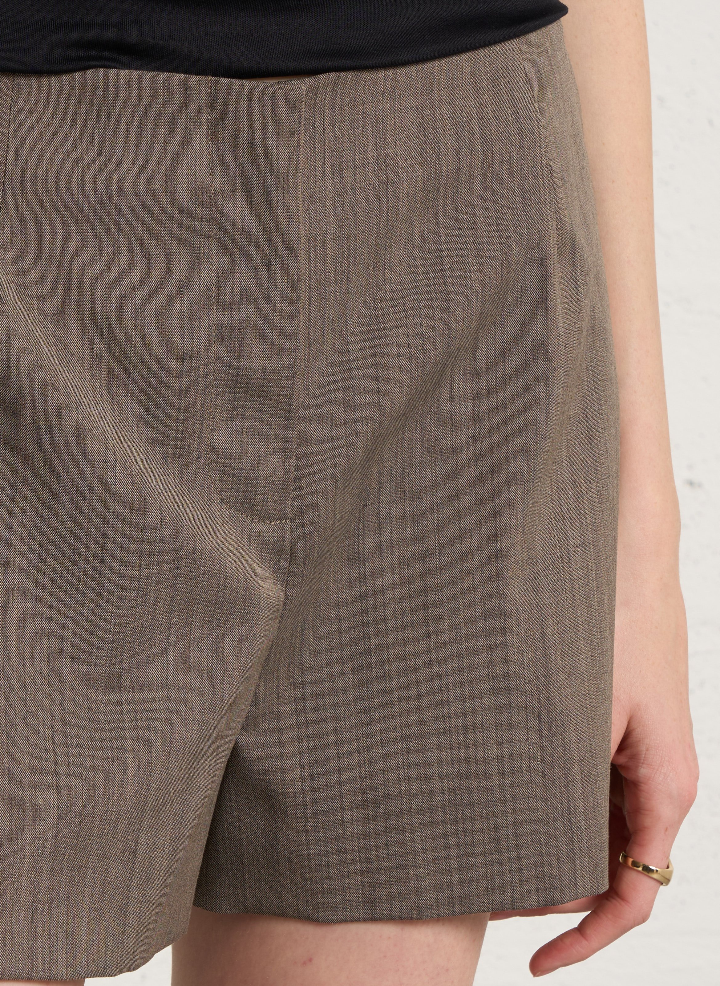 Kurze Shorts aus Wollmix IRO Braun