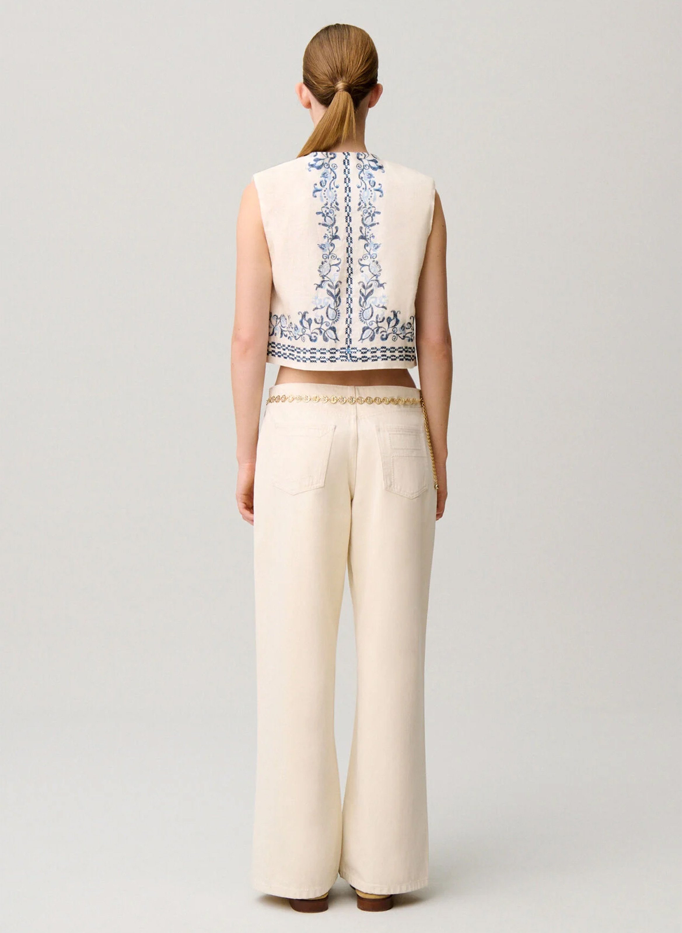 Korte mouwloze bedrukte jas CLAUDIE PIERLOT Veelkleurig