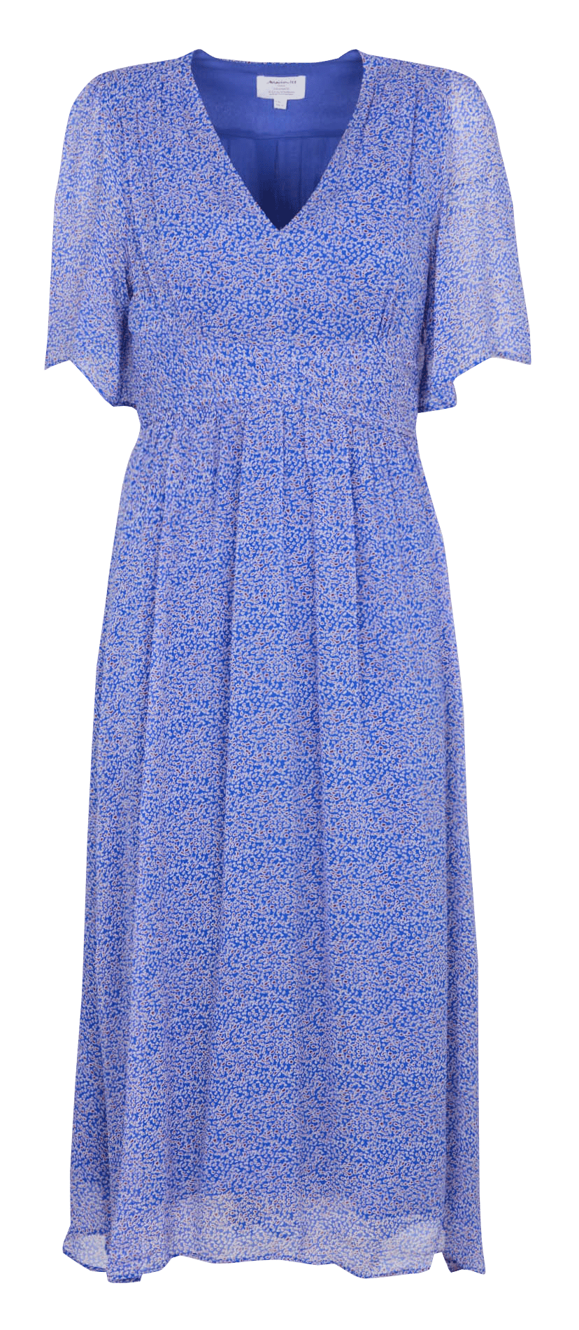 Wijde lange jurk met V-hals MAISON 123 Blauw