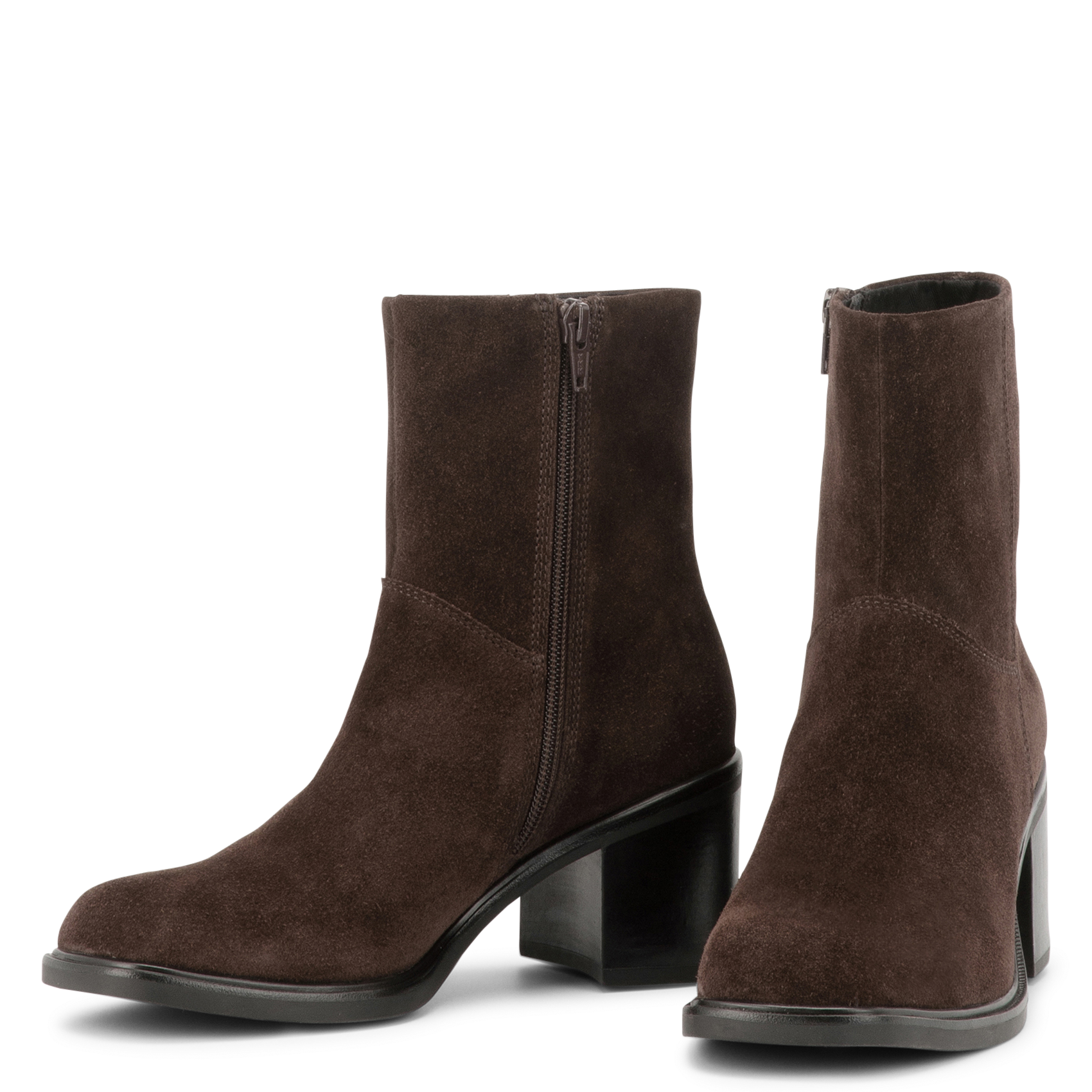 Bottines à talons en cuir daim VAGABOND Marron