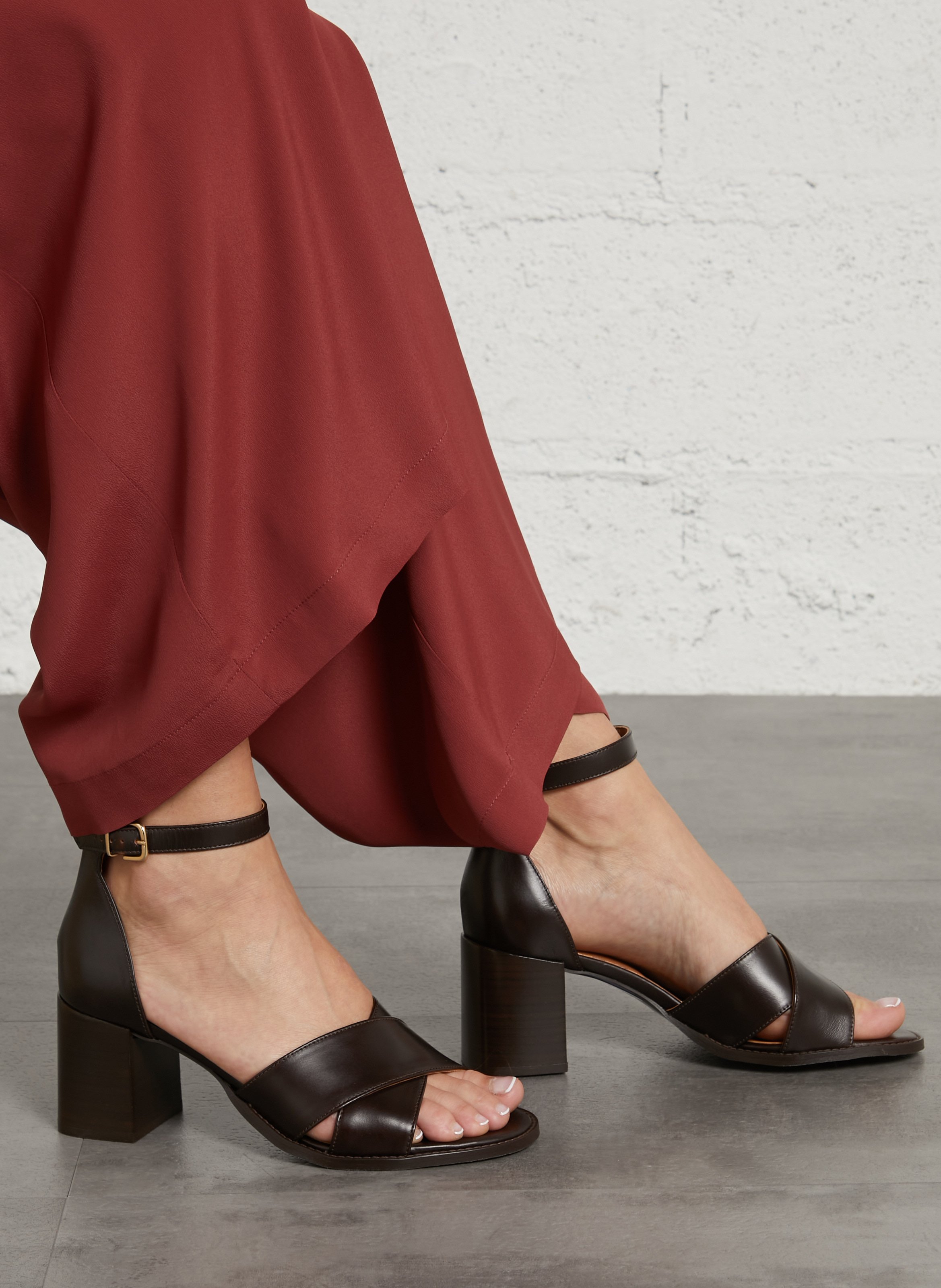 High leather sandals MELLOW YELLOW Brown