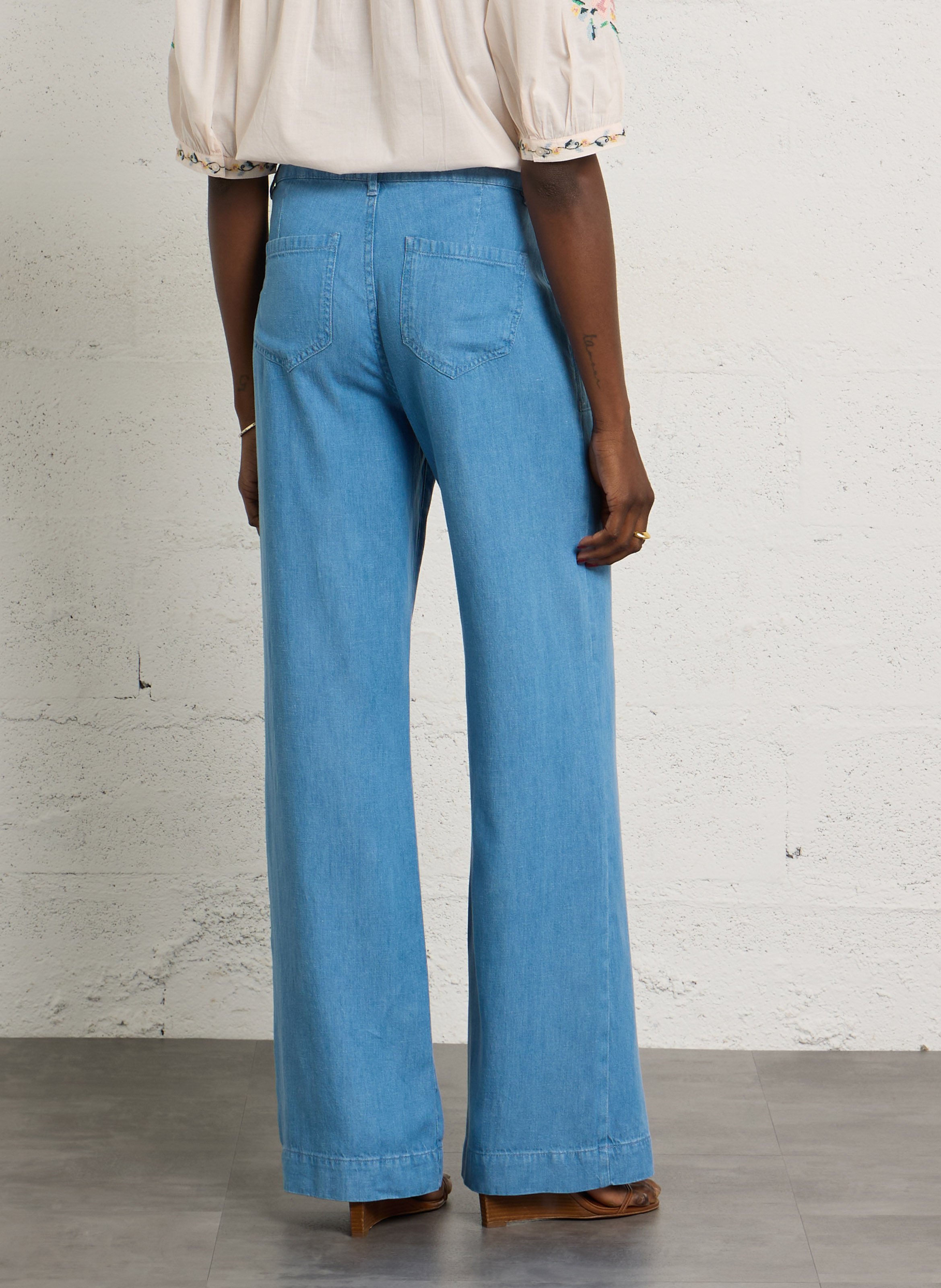 Gekleurde straight-fit jeans met 5 zakken MAISON 123 Blauw