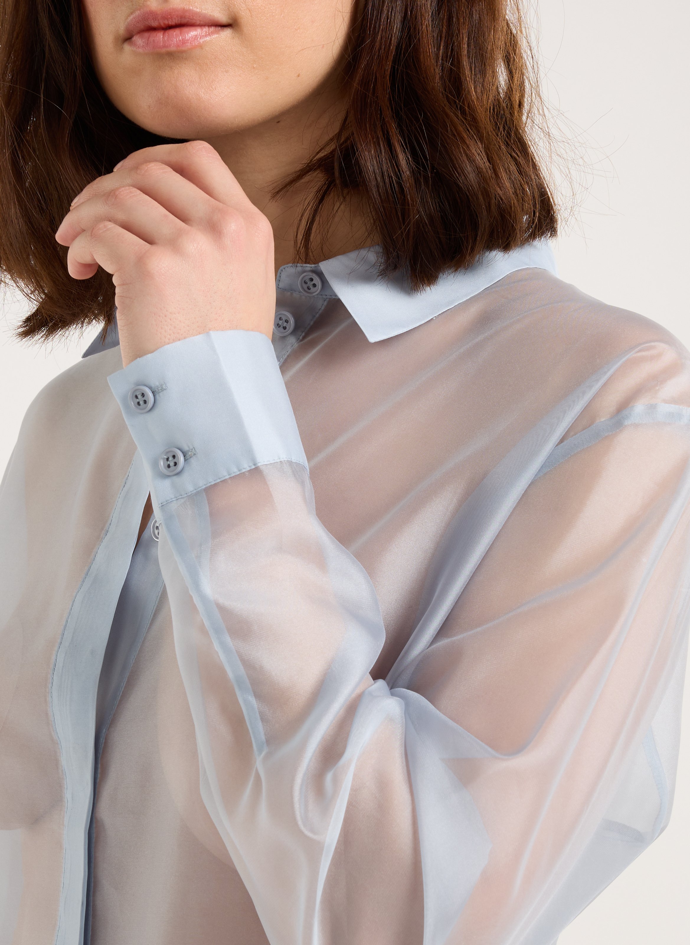 Blouse met klassieke kraag SAISON 1865 Blauw