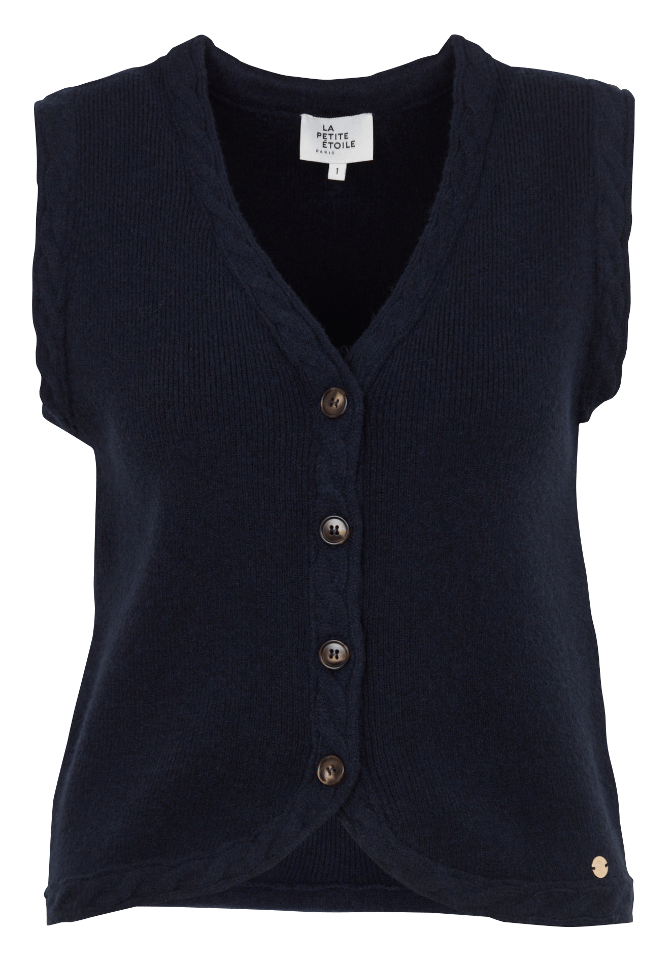 Straight V-neck vest LA PETITE ETOILE Blue