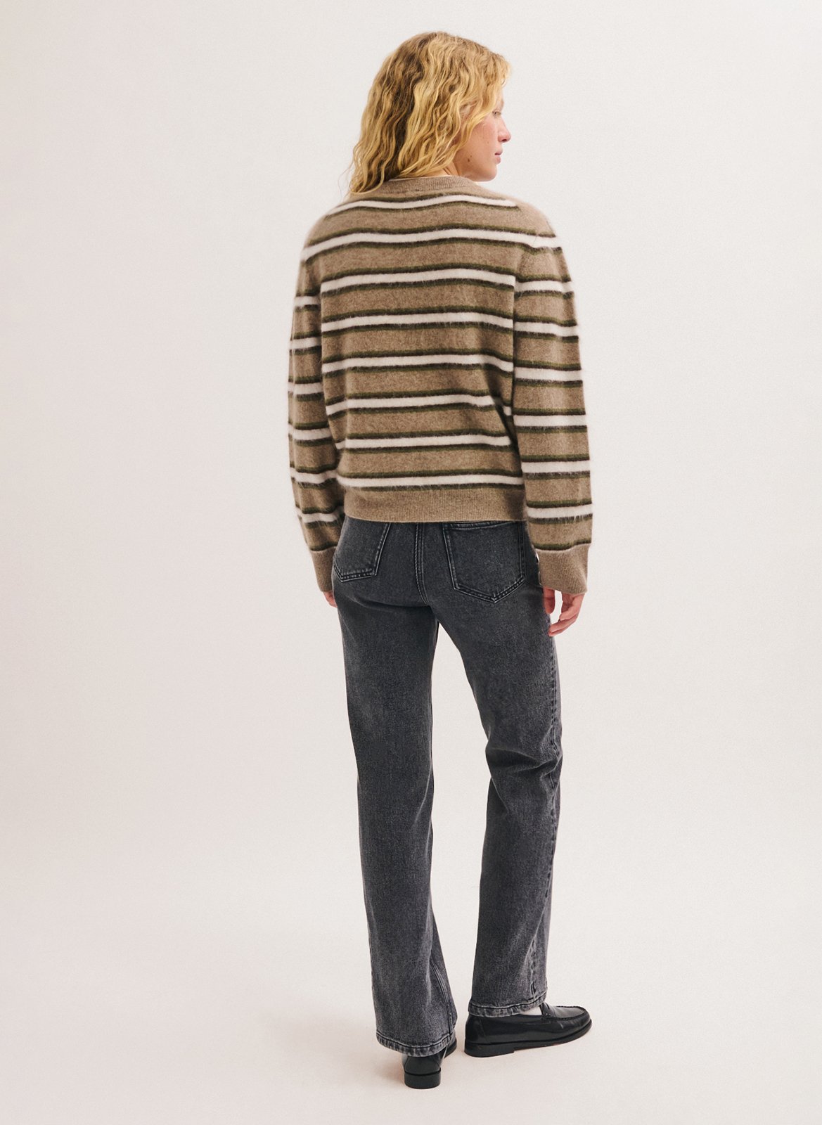 Wool striped sweater PABLO Green