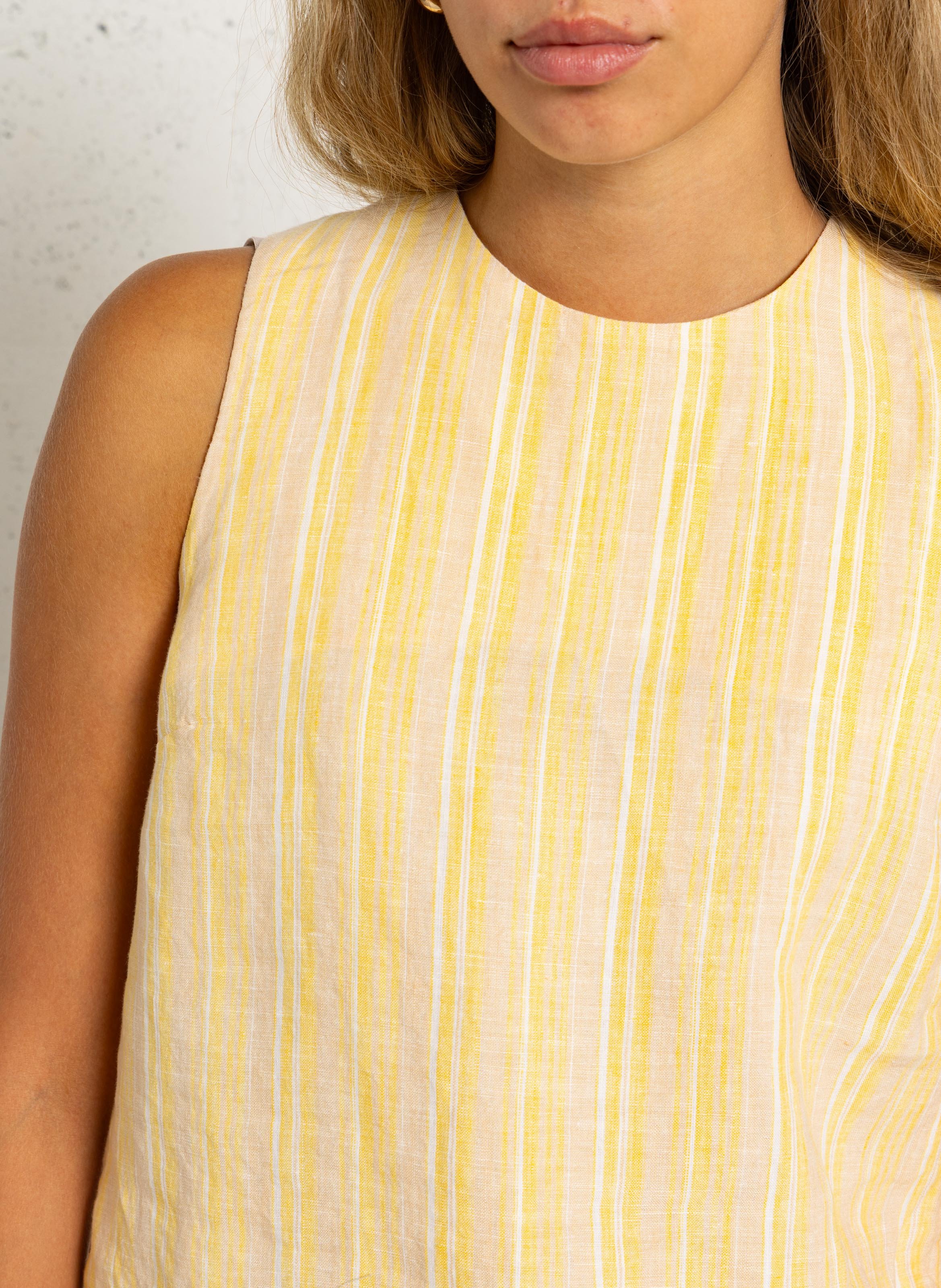 Round-neck linen top MAISON 123 Beige