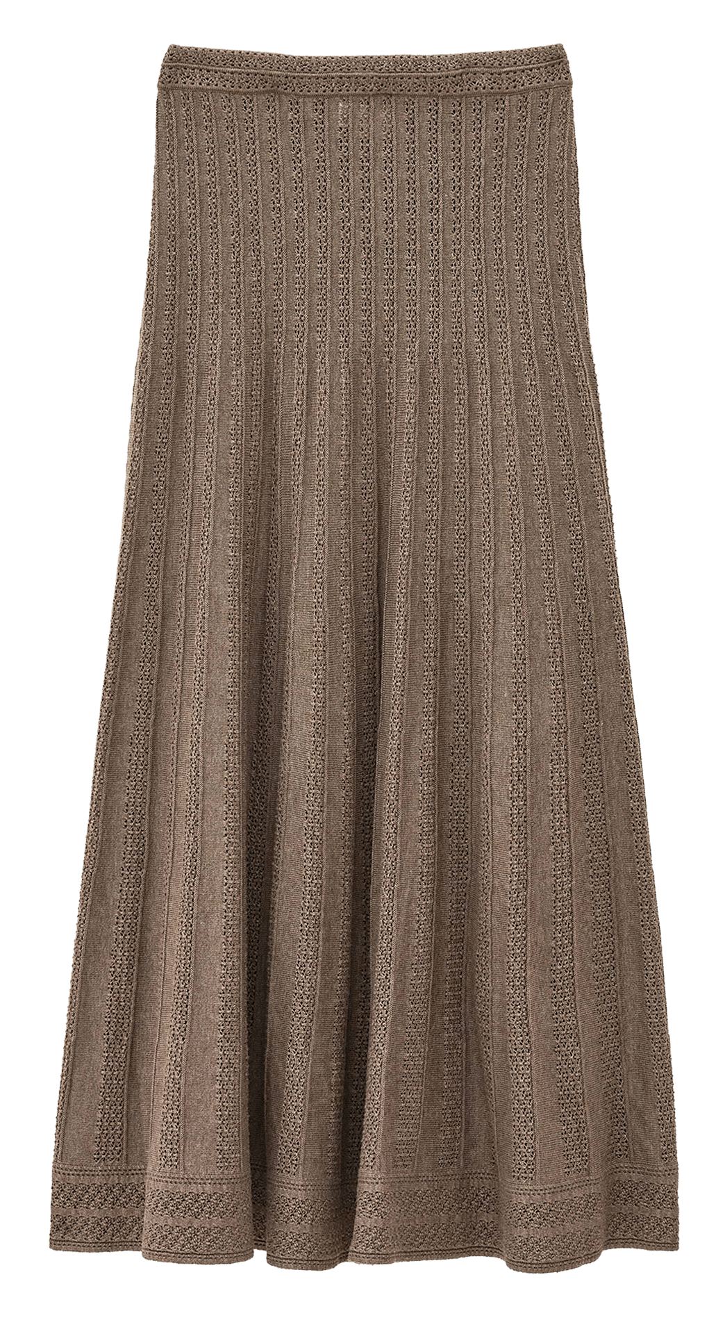 Jupe longue texturée en laine mélangée BA&SH Beige