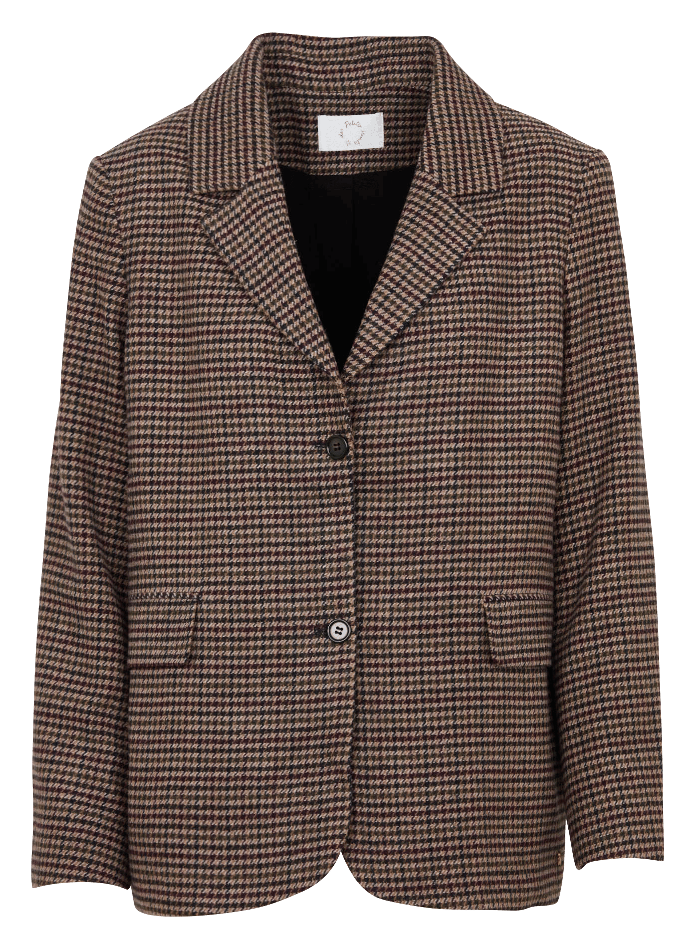 Gerade geschnittene Jacke mit Hahnentritt-Muster aus Wollmischung DES PETITS HAUTS Mehrfarbig