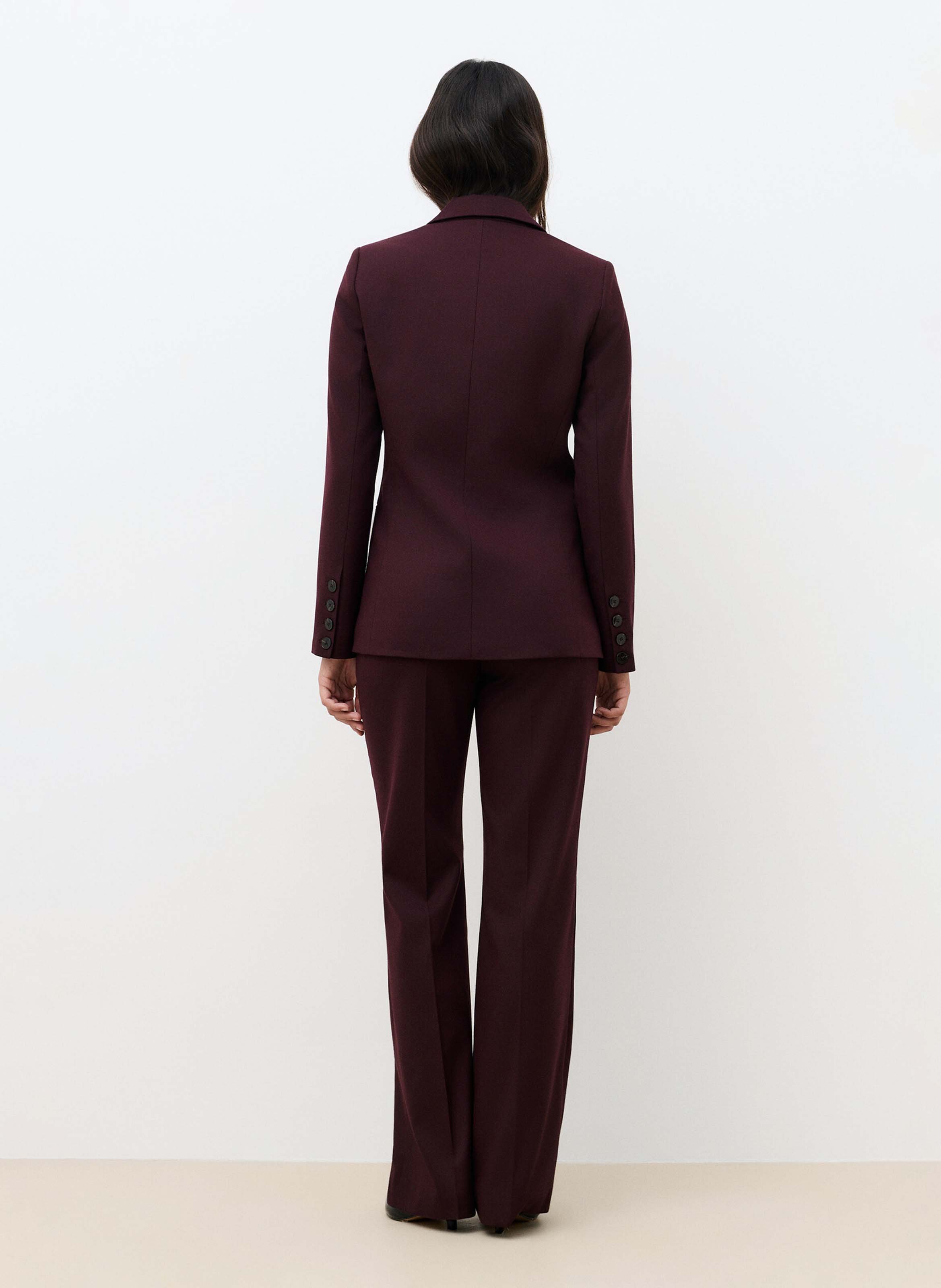 Veste droite col tailleur CAROLL Rouge