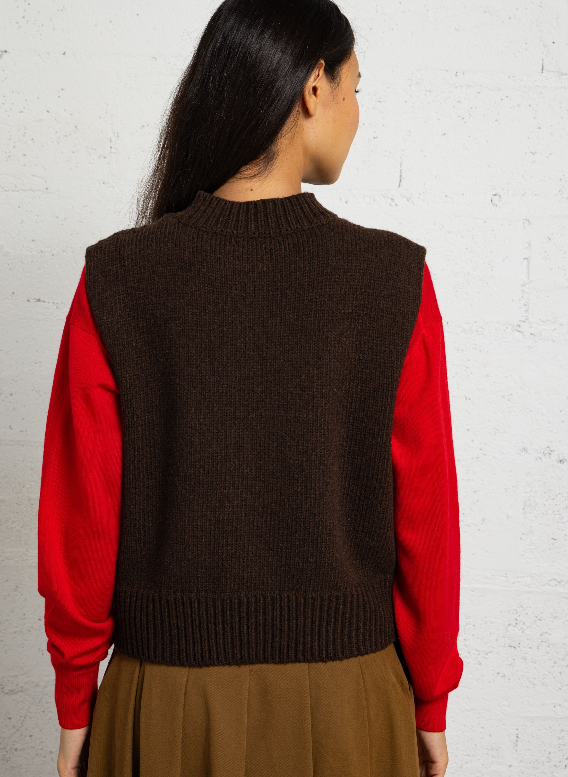 Oversize Wollweste SOEUR Braun