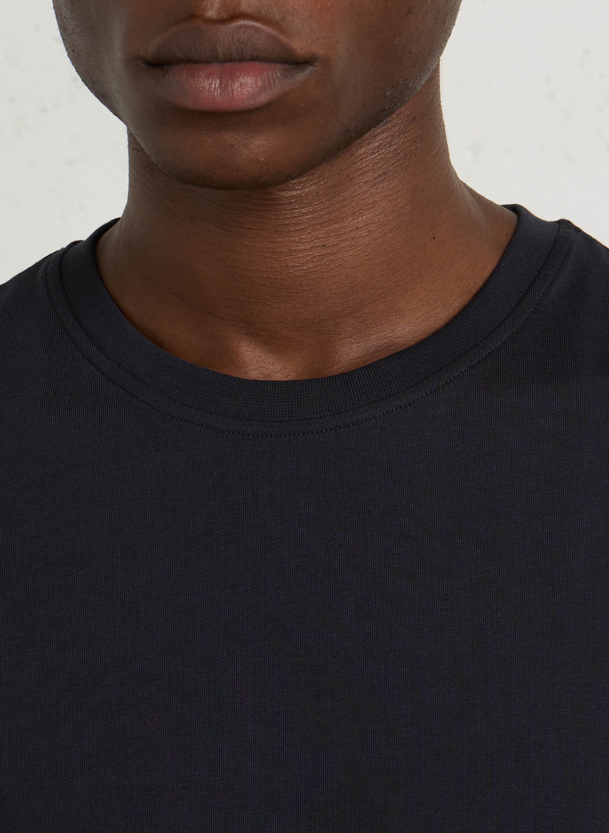 Tee-shirt col rond en coton bio LES DEUX Bleu