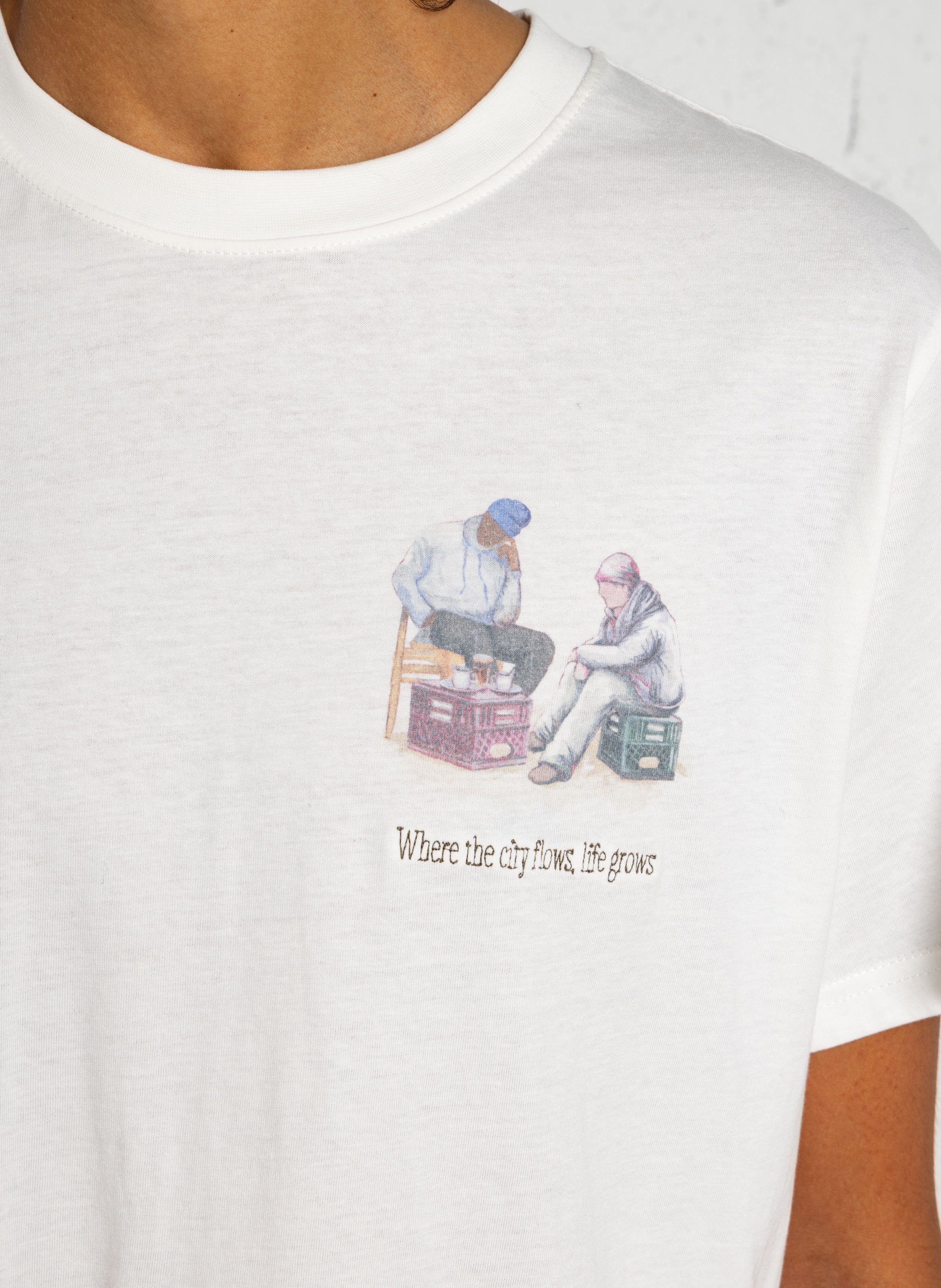 Tee-shirt droit en coton SOLID Blanc