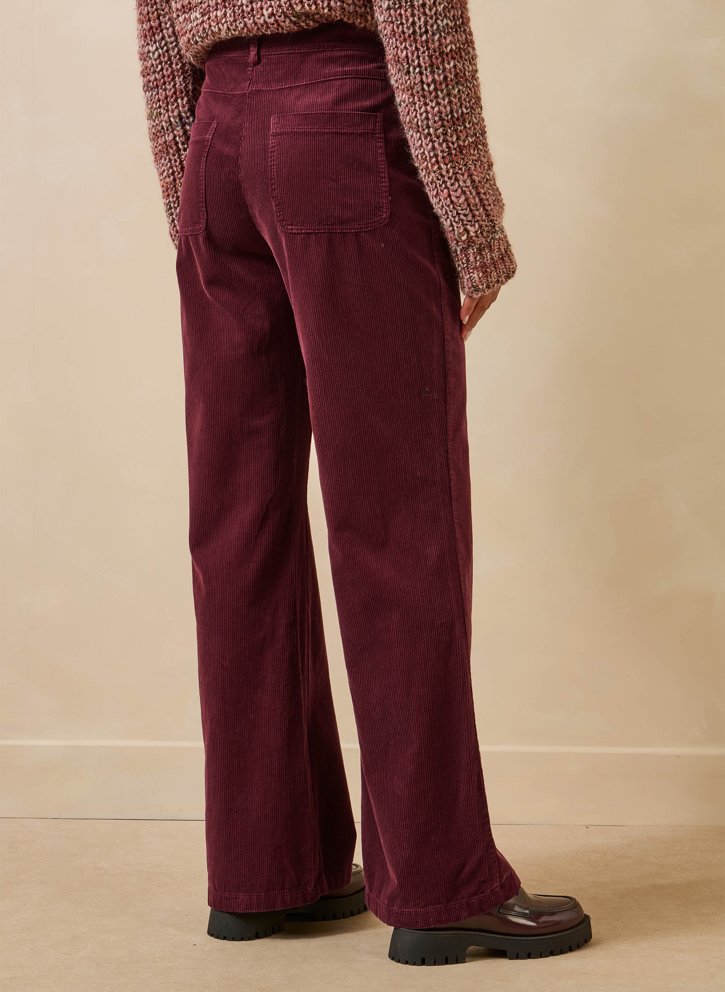 Pantalon large velours côtelé en coton mélangé LA FEE MARABOUTEE Rot