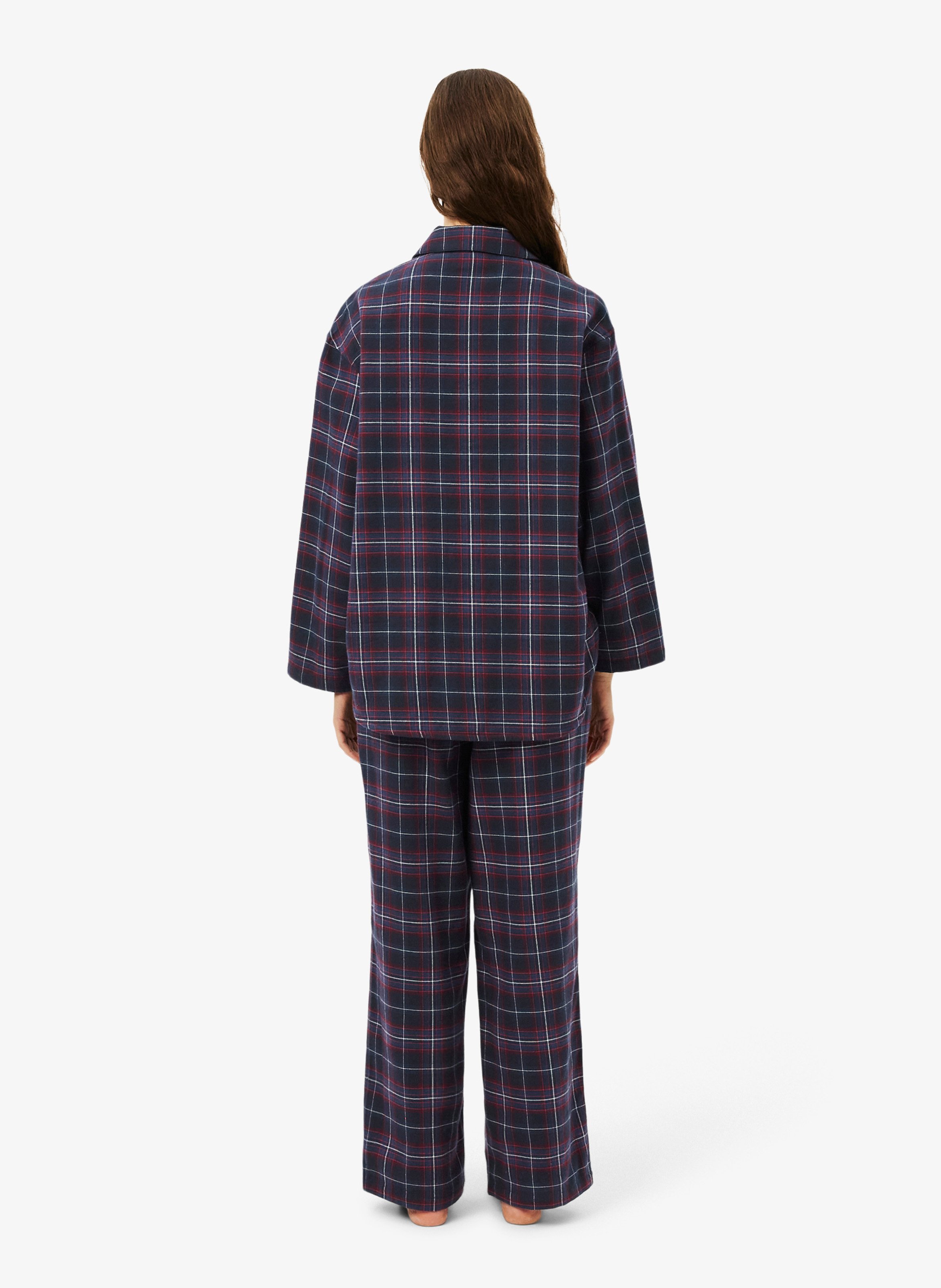 Checked cotton pajama set LACOSTE Blue