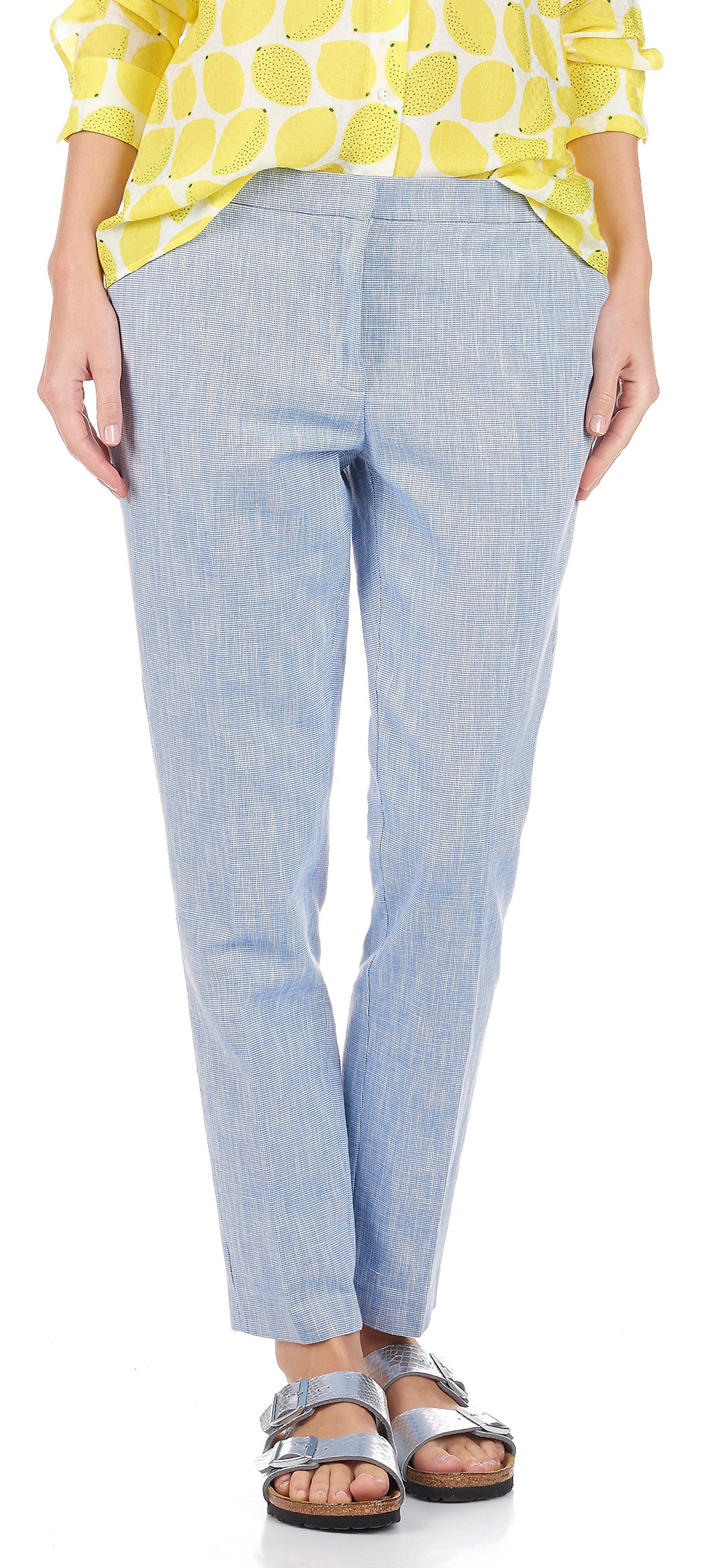 Pantalon droit tissé en coton ATTIC AND BARN Bleu