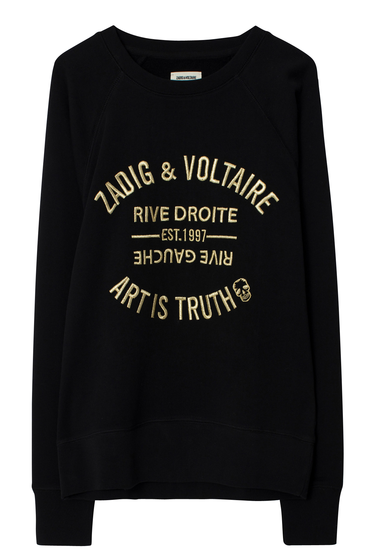 Sweat droit en coton ZADIG&VOLTAIRE Noir