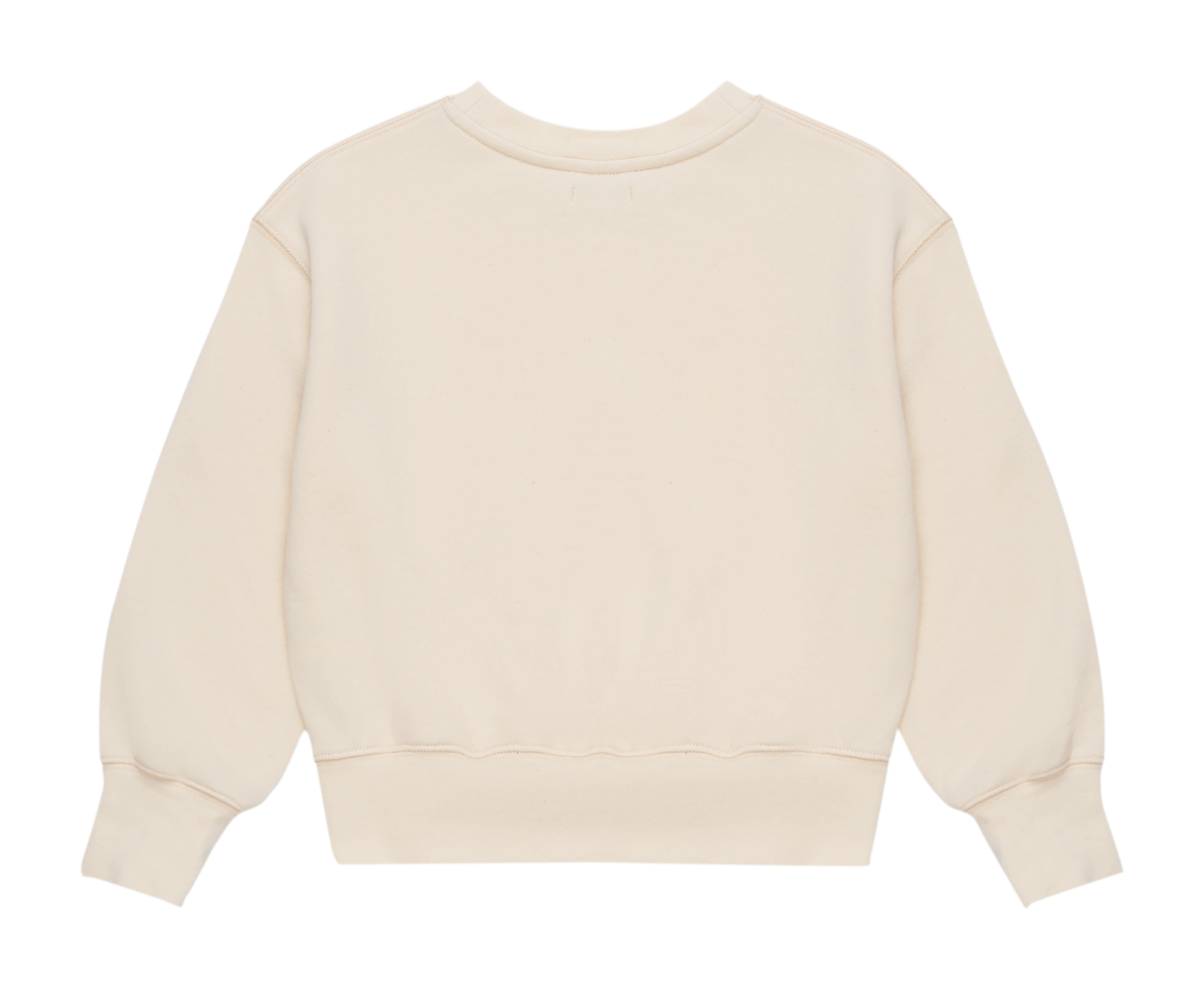 Round-neck printed cotton sweatshirt Beige