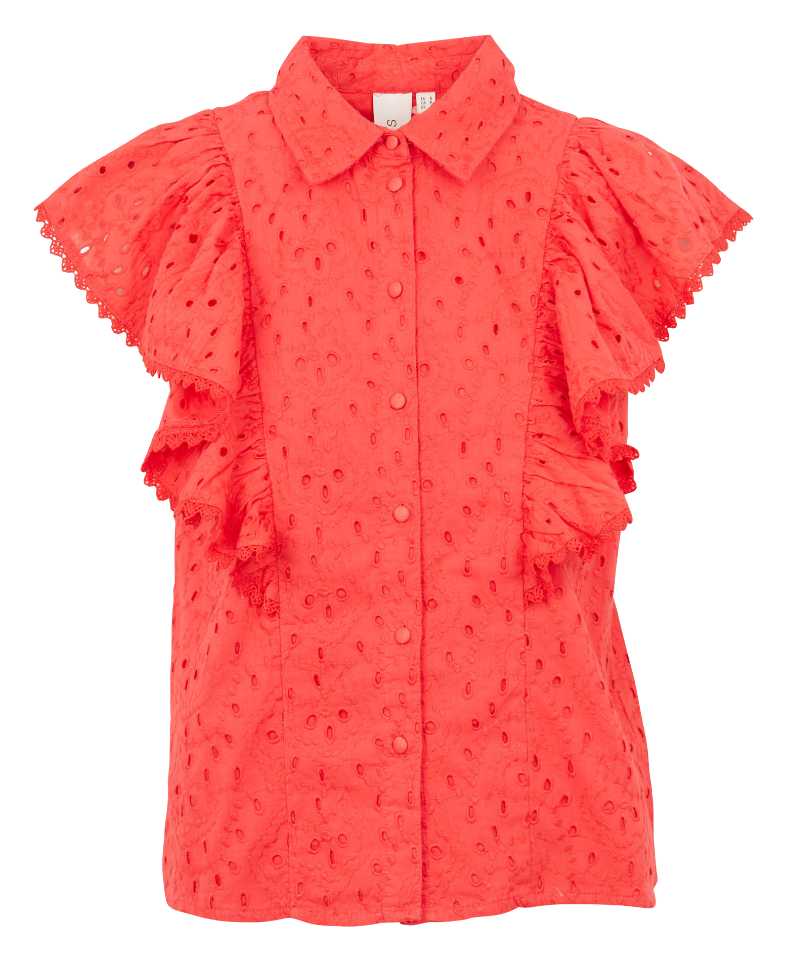 Loose-fit organic cotton shirt with classic collar YAS Red