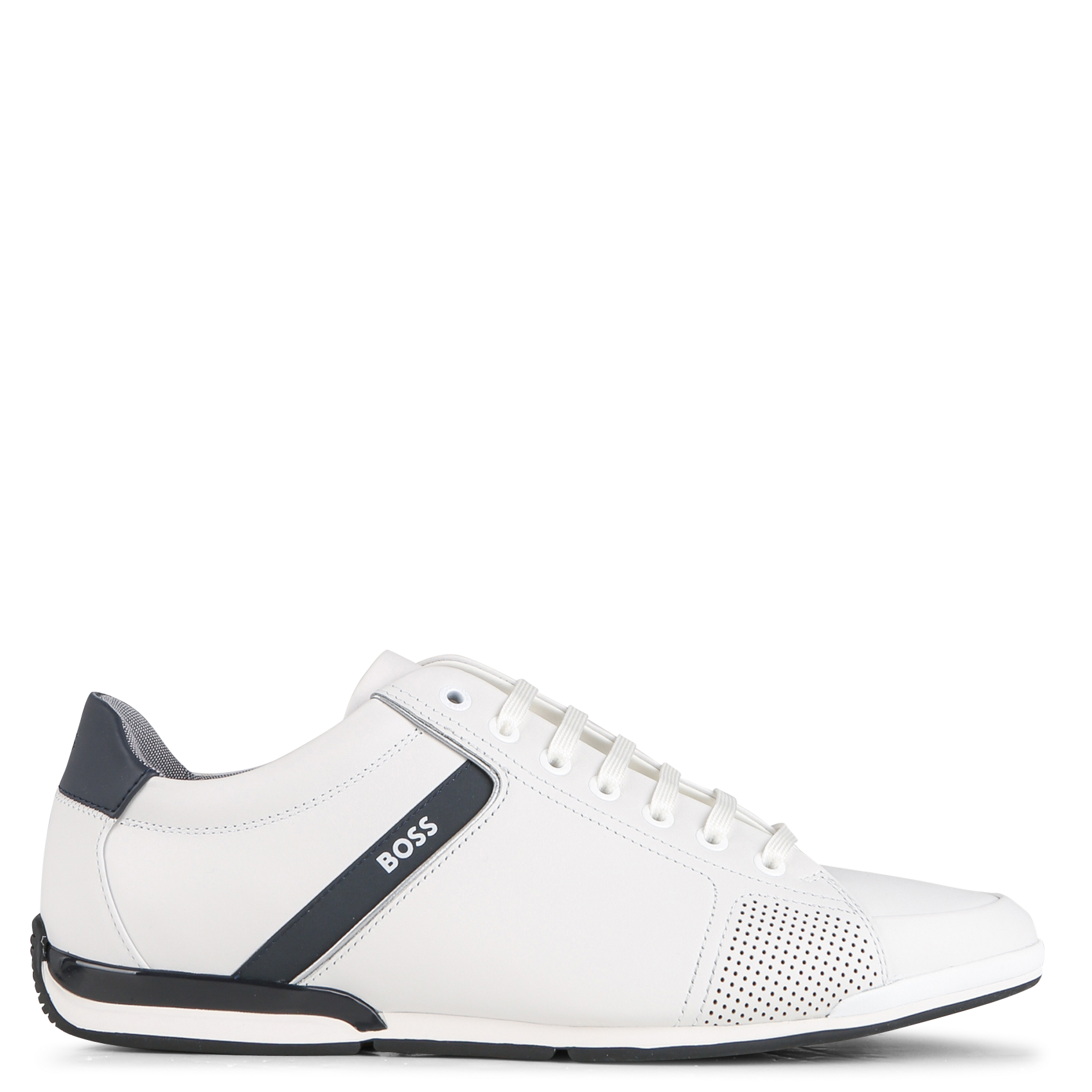 Leather low-top sneakers BOSS White