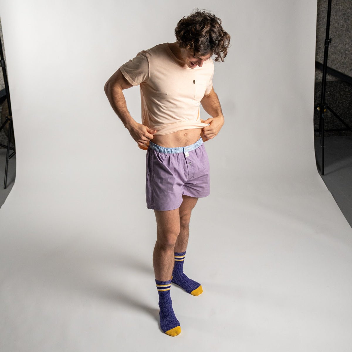 Organic cotton boxer shorts BILLYBELT Purple