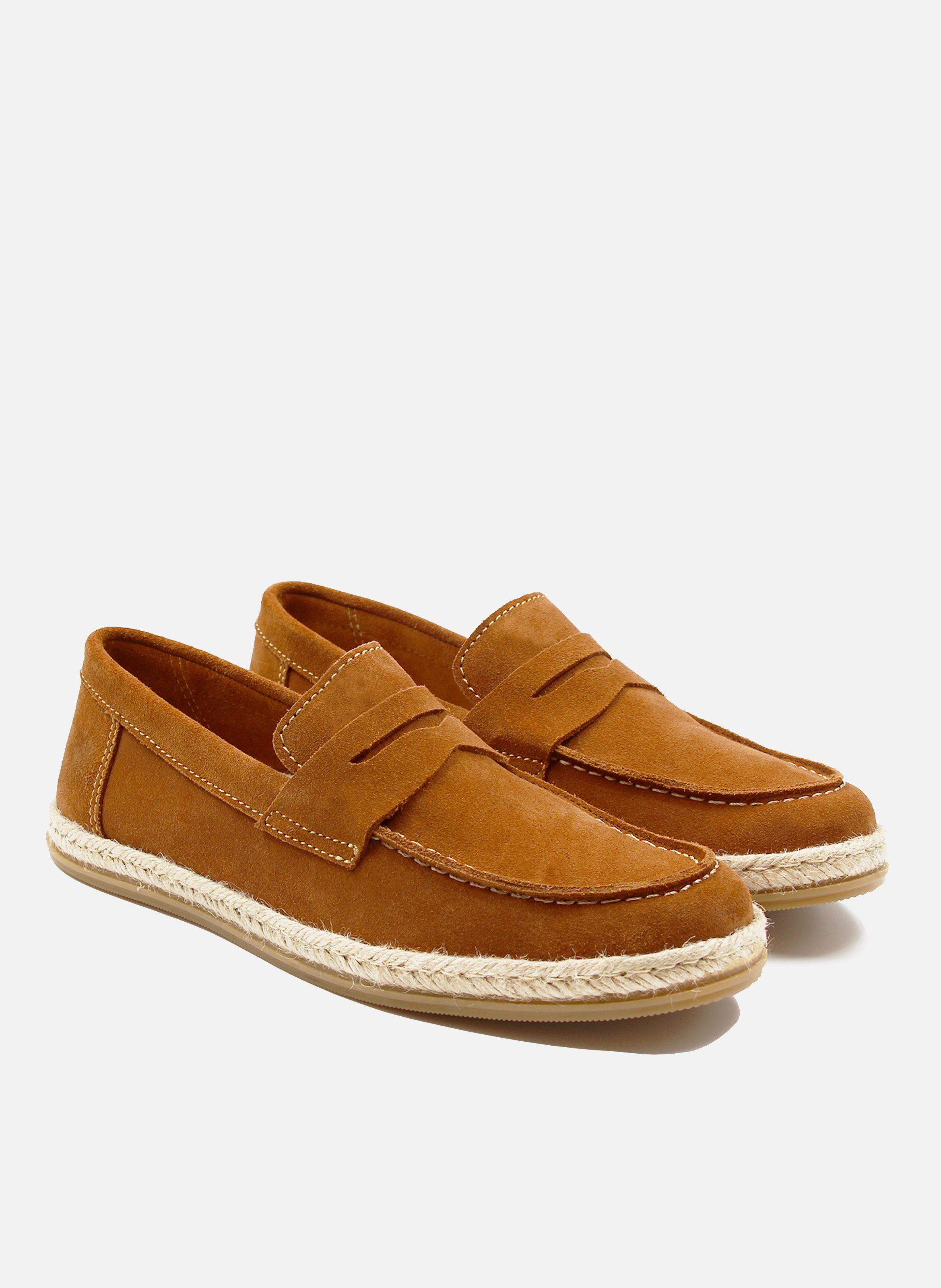 Suede leather espadrille loafers JULES & JENN Brown