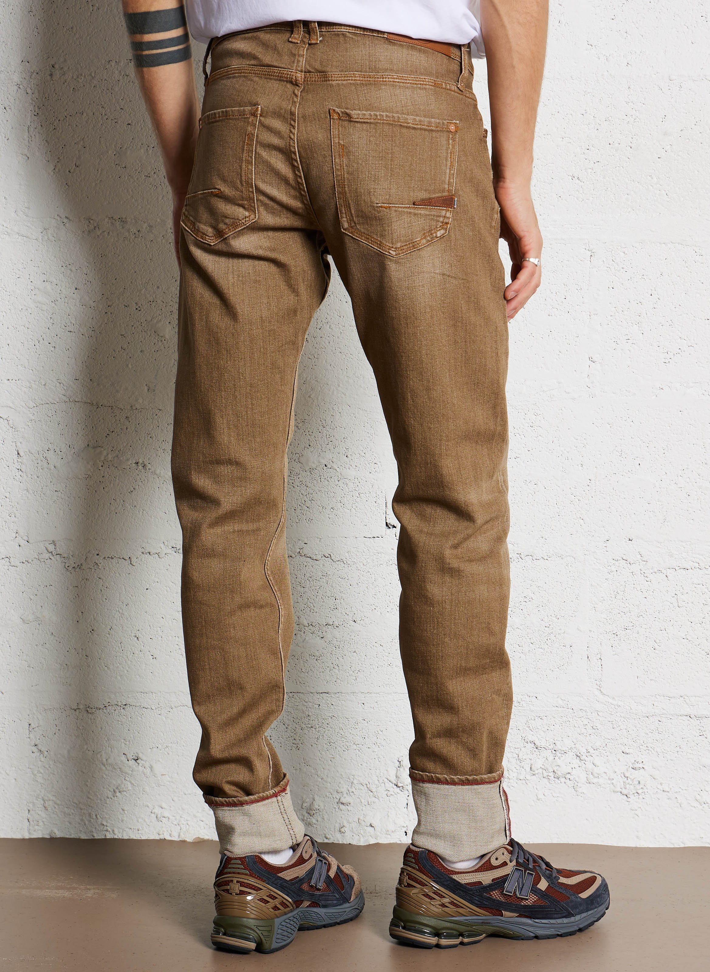 Jeans dritti effetto delavé LE TEMPS DES CERISES Marrone