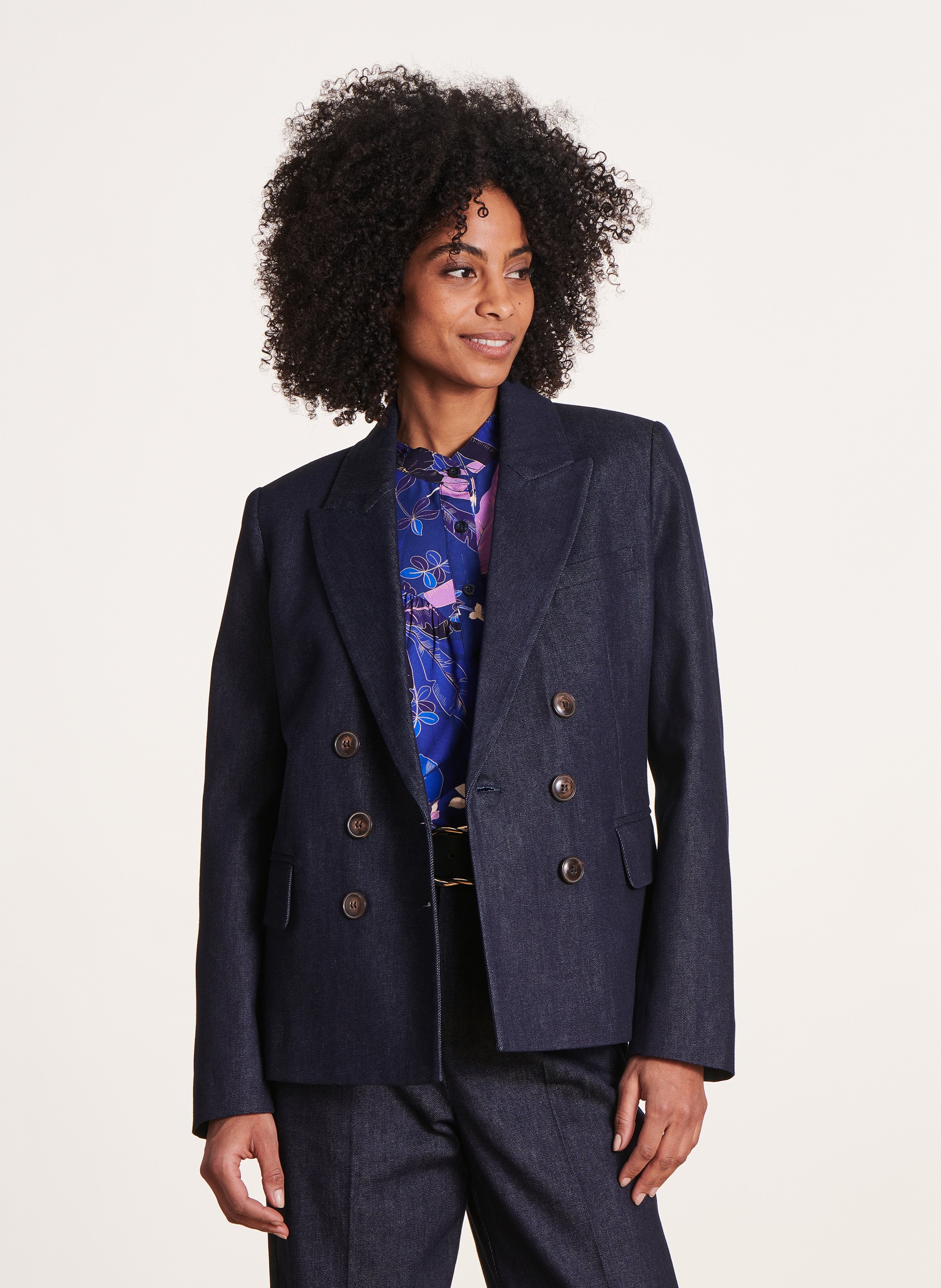 Cotton-blend blazer LA FEE MARABOUTEE Blue