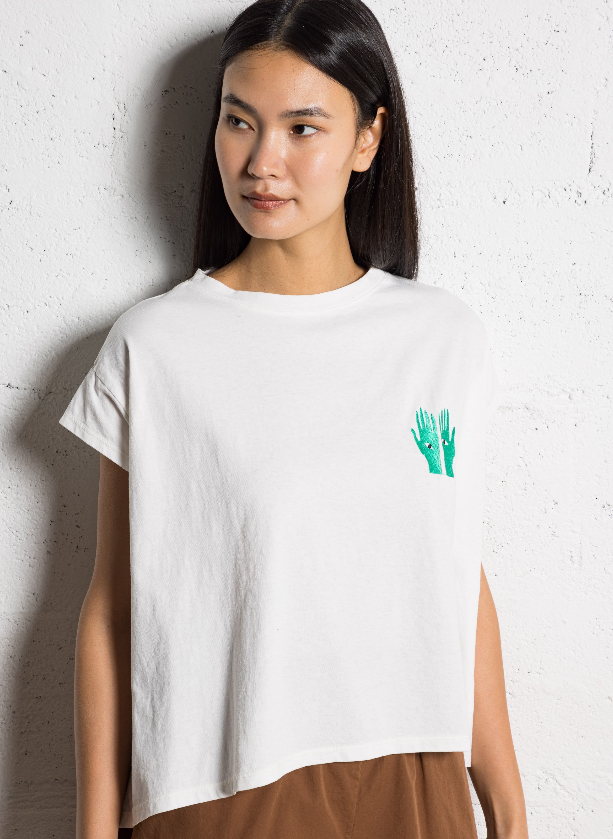 Camiliday round-neck sleeveless cotton top TINSELS White