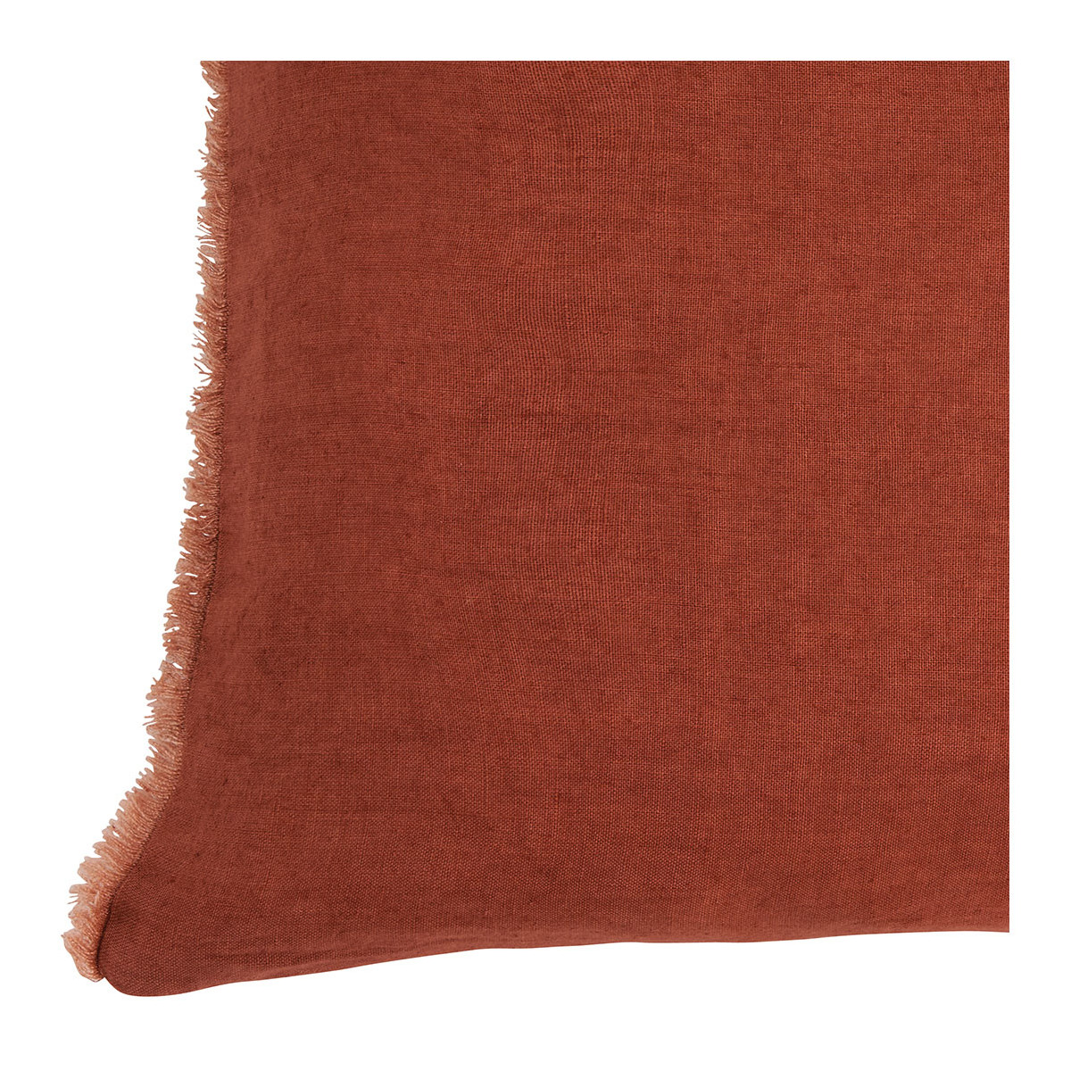 Plain washed linen cushion BLANC D'IVOIRE Orange