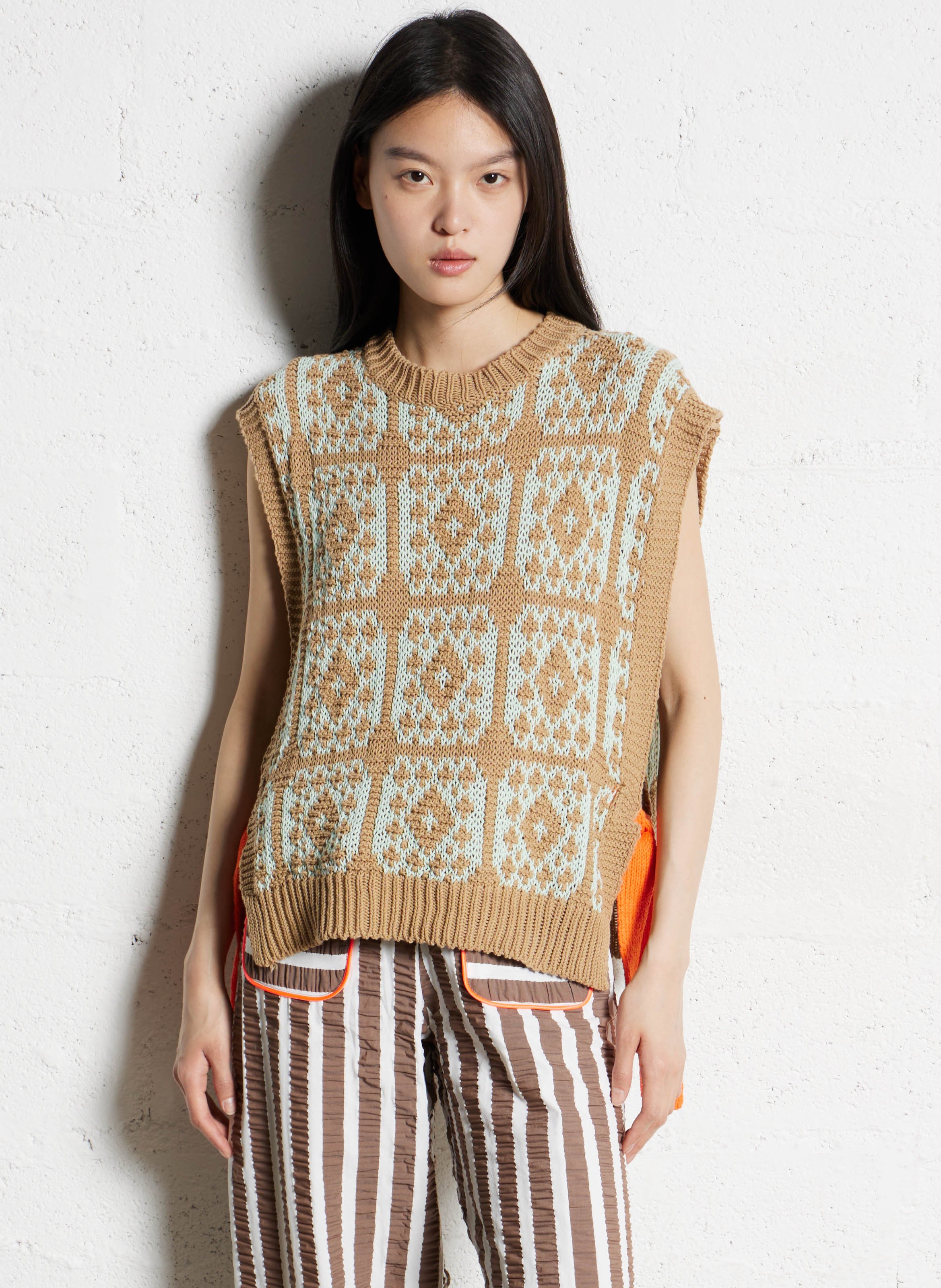 Pull col rond en coton DR BLOOM Beige