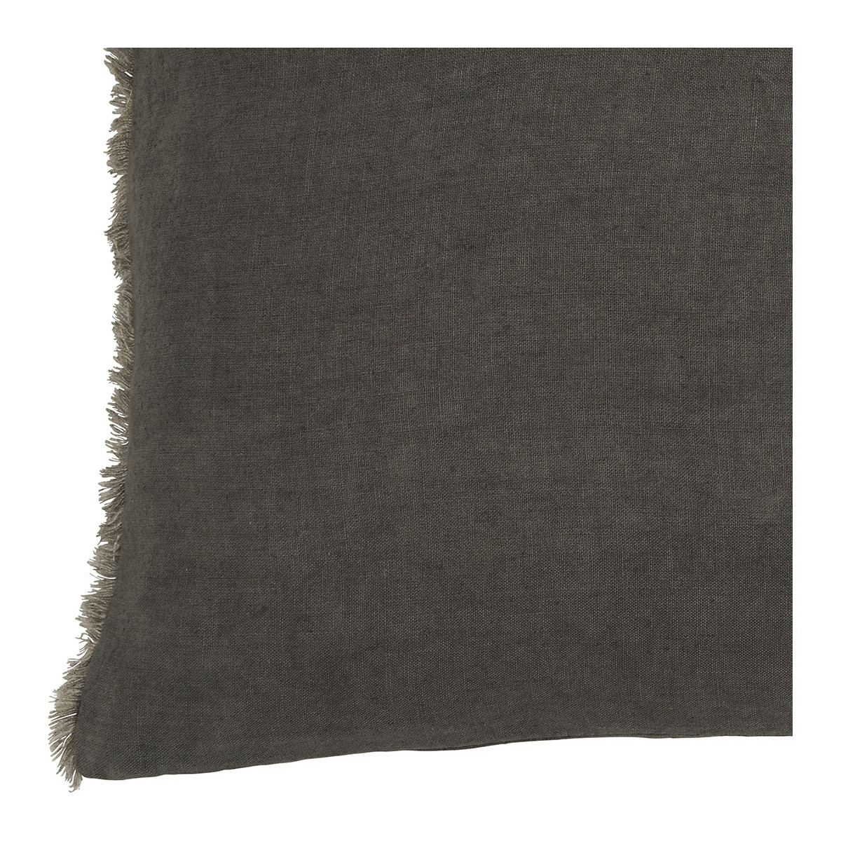 Chloé washed linen cushion cover - charcoal grey - 60 x 40 cm BLANC D'IVOIRE Grey