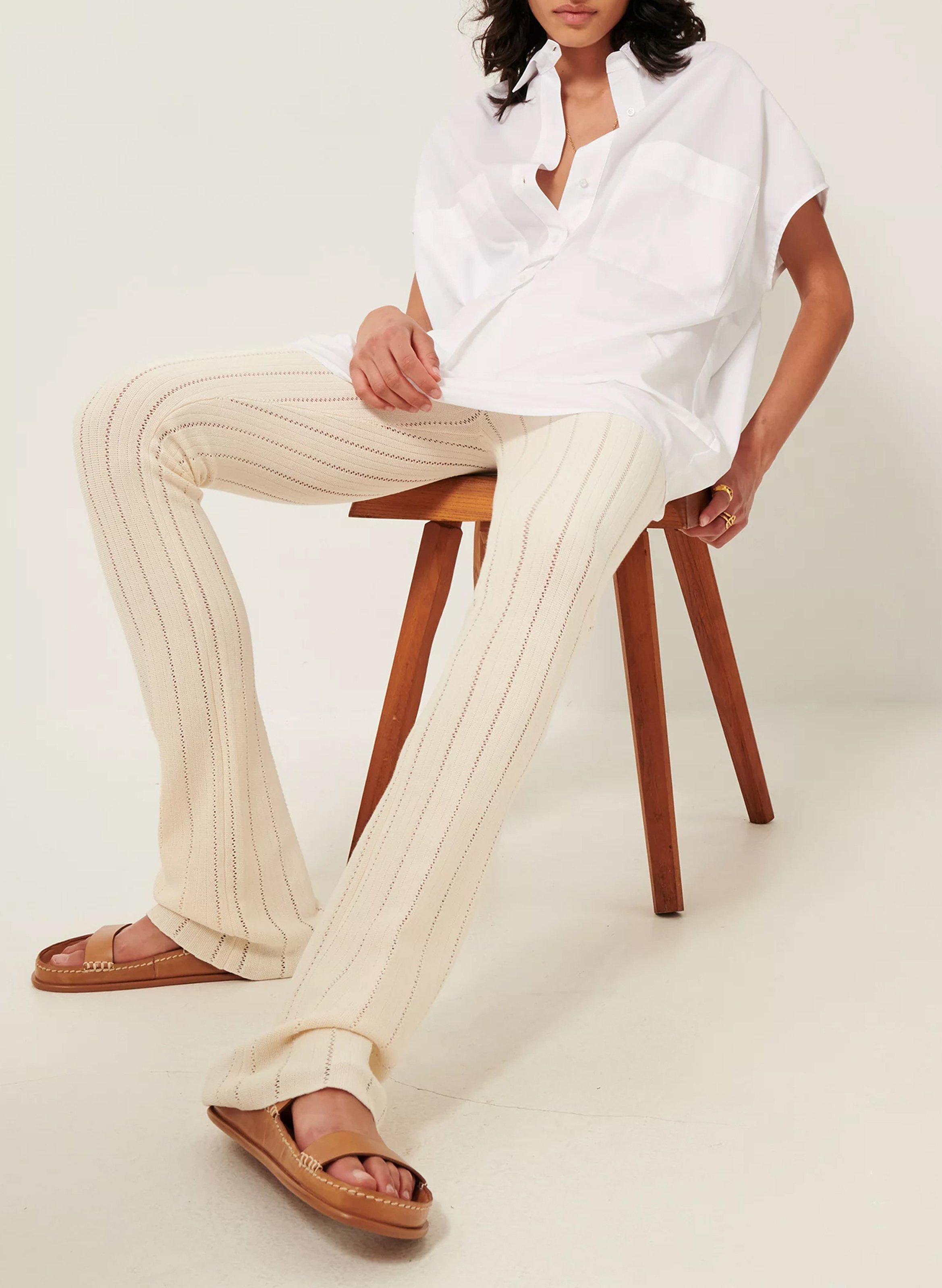 Loose-fit cotton shirt dress SESSUN White