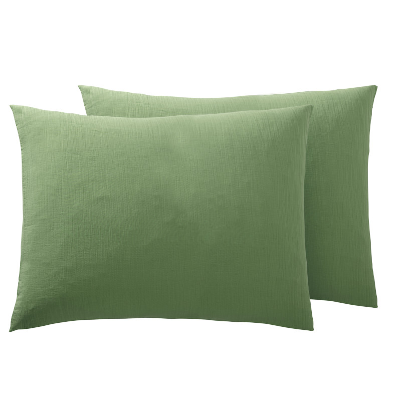 Cotton percale pillow case COTON PUR Green