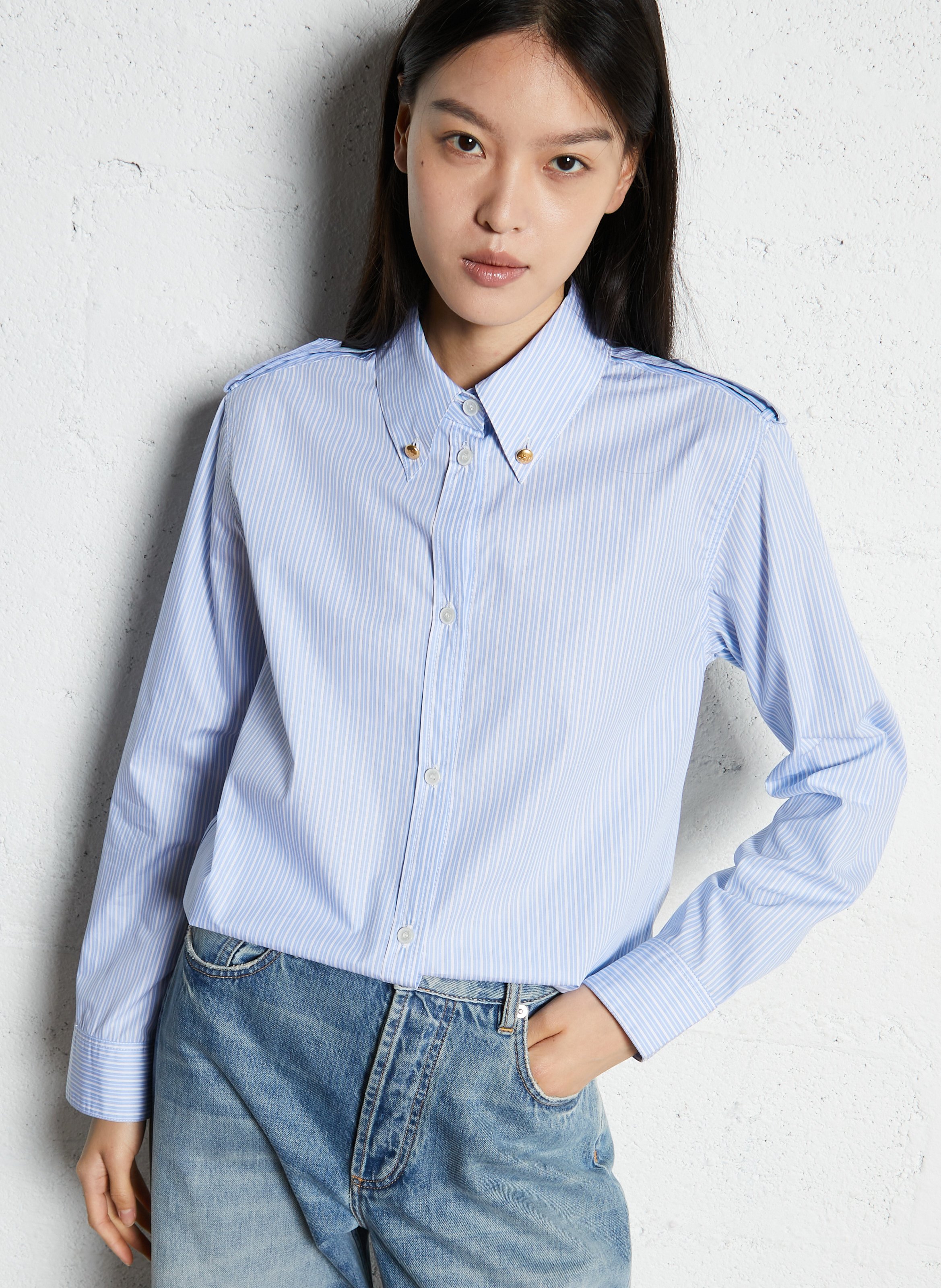 Colonel - Einfarbiges Hemd LAURENCE BRAS Blau