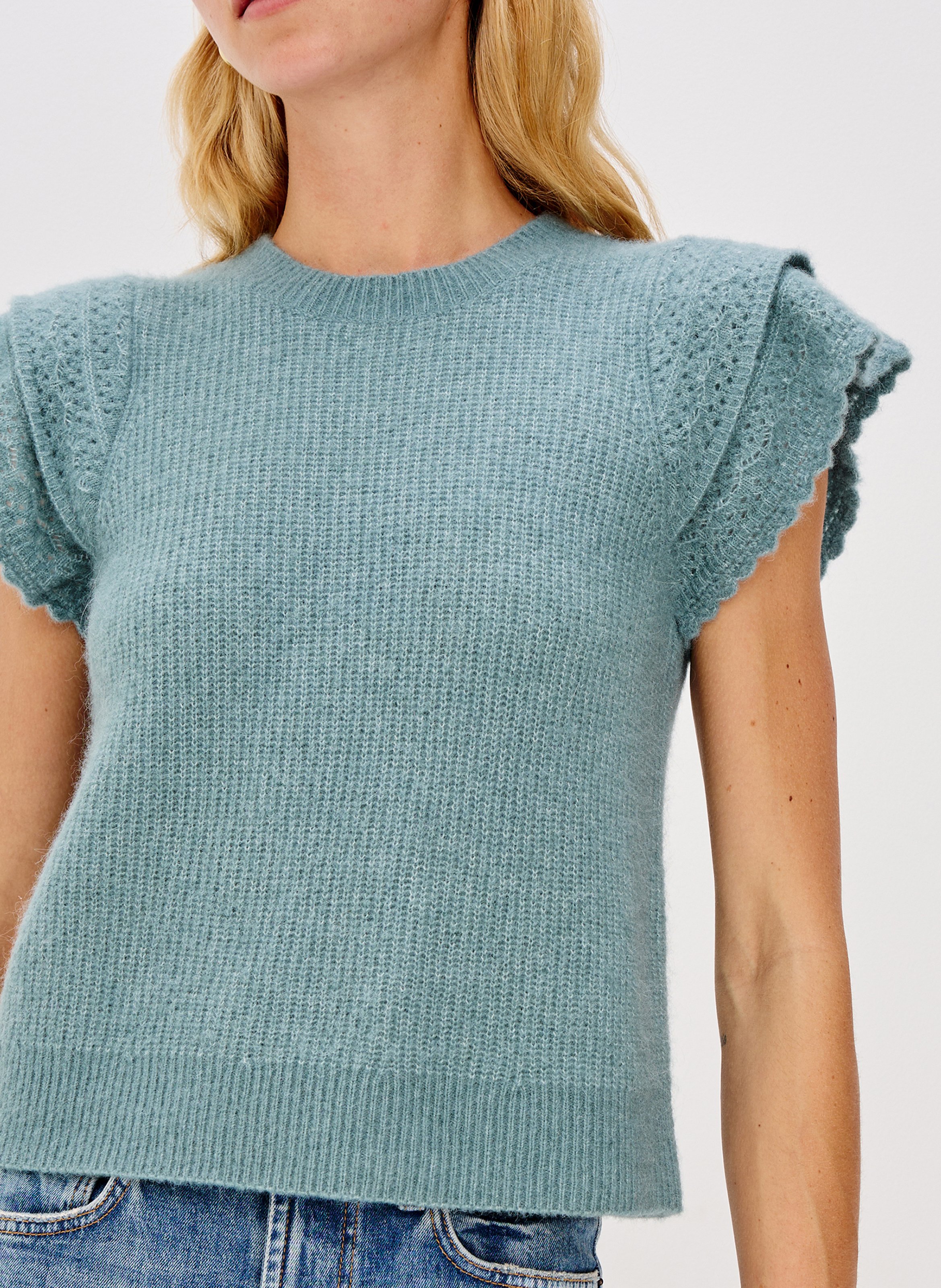 Pull sans manches uni à volants  RAILS Vert