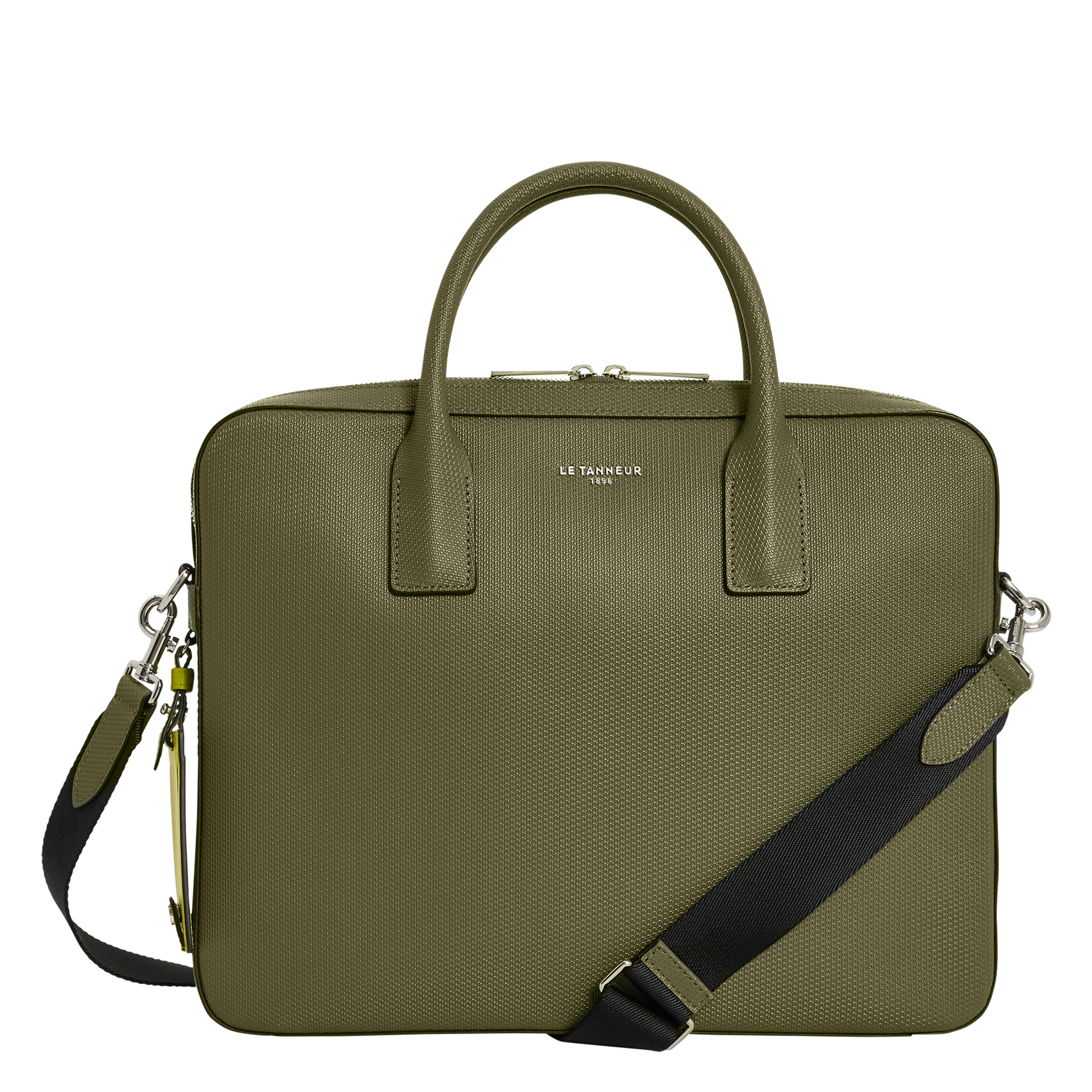 Slanke documenthouder van 14&quot; in leer LE TANNEUR Groen