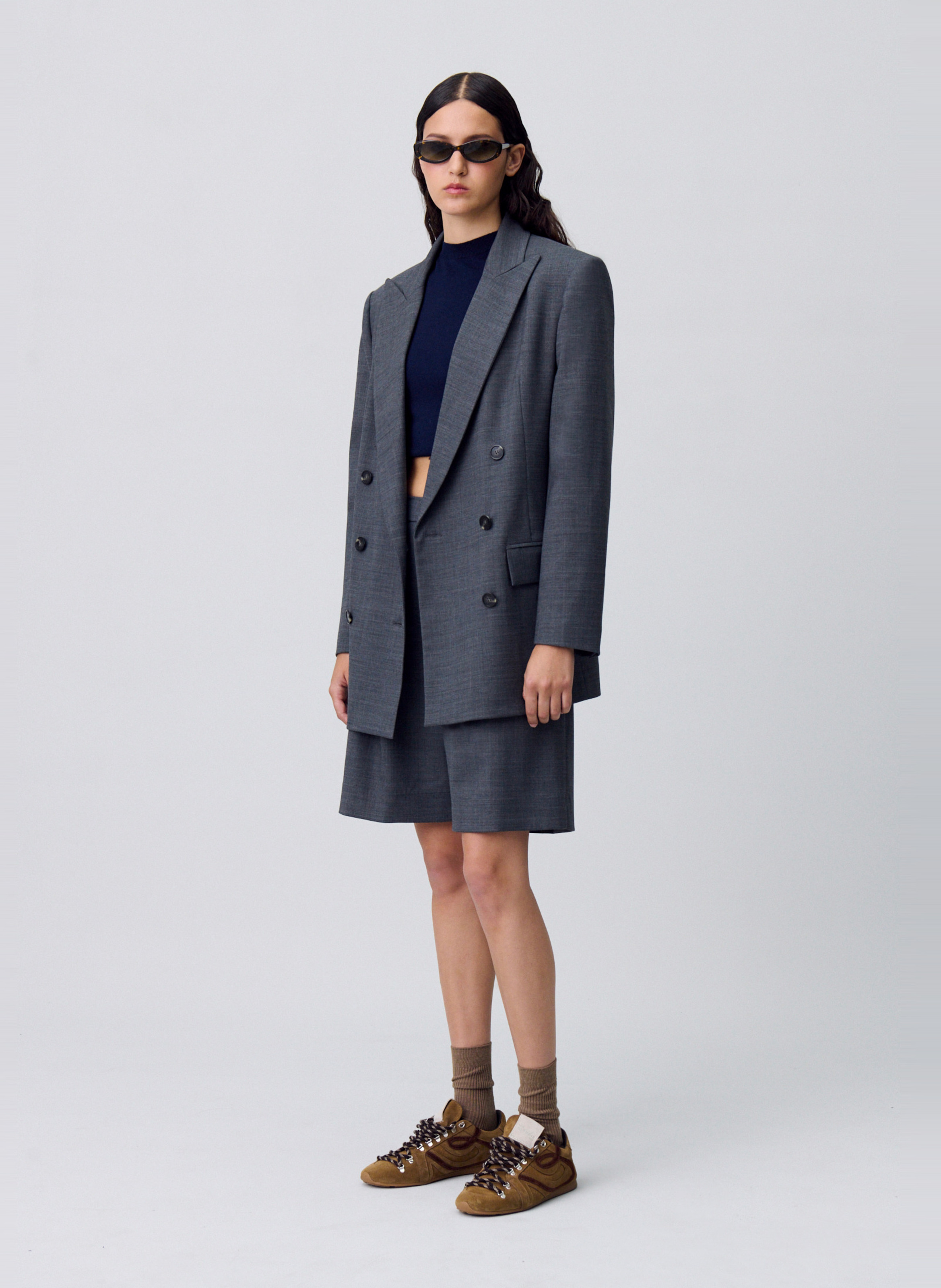 Veste de tailleur en laine mélangée CLAUDIE PIERLOT Gris