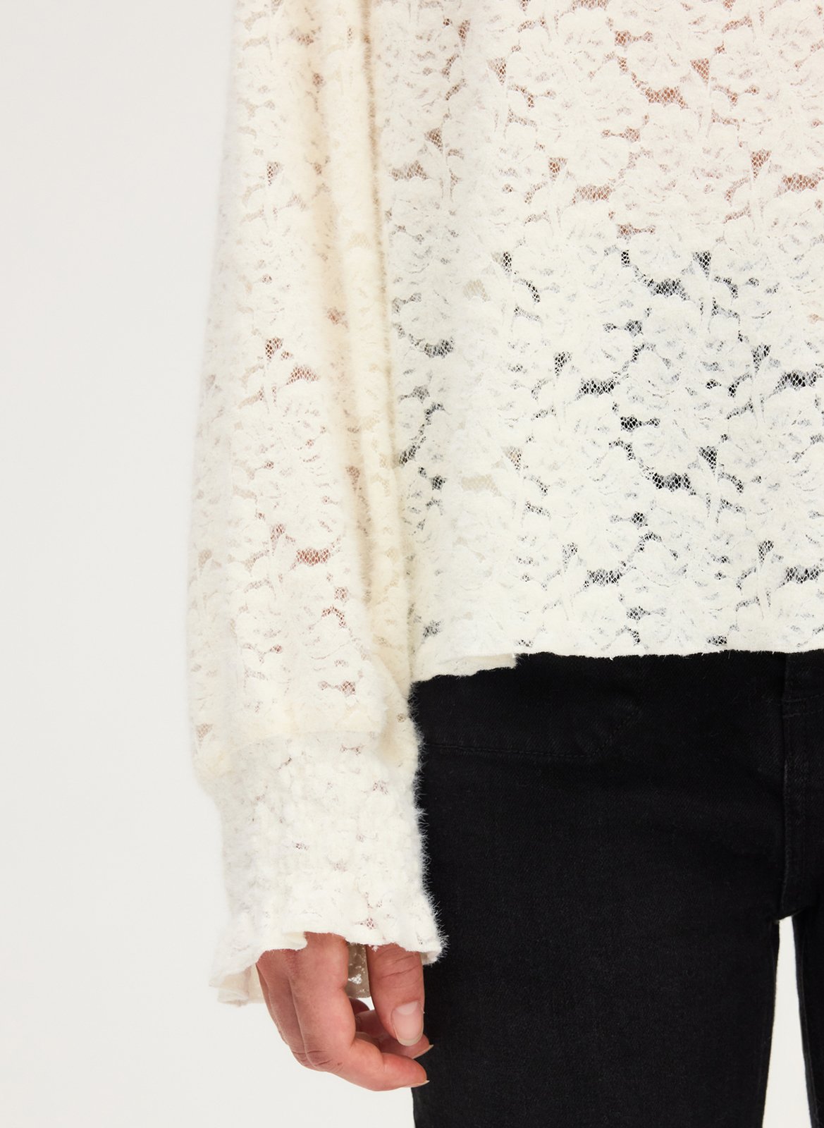 Pull ample col montant en maille PABLO Beige